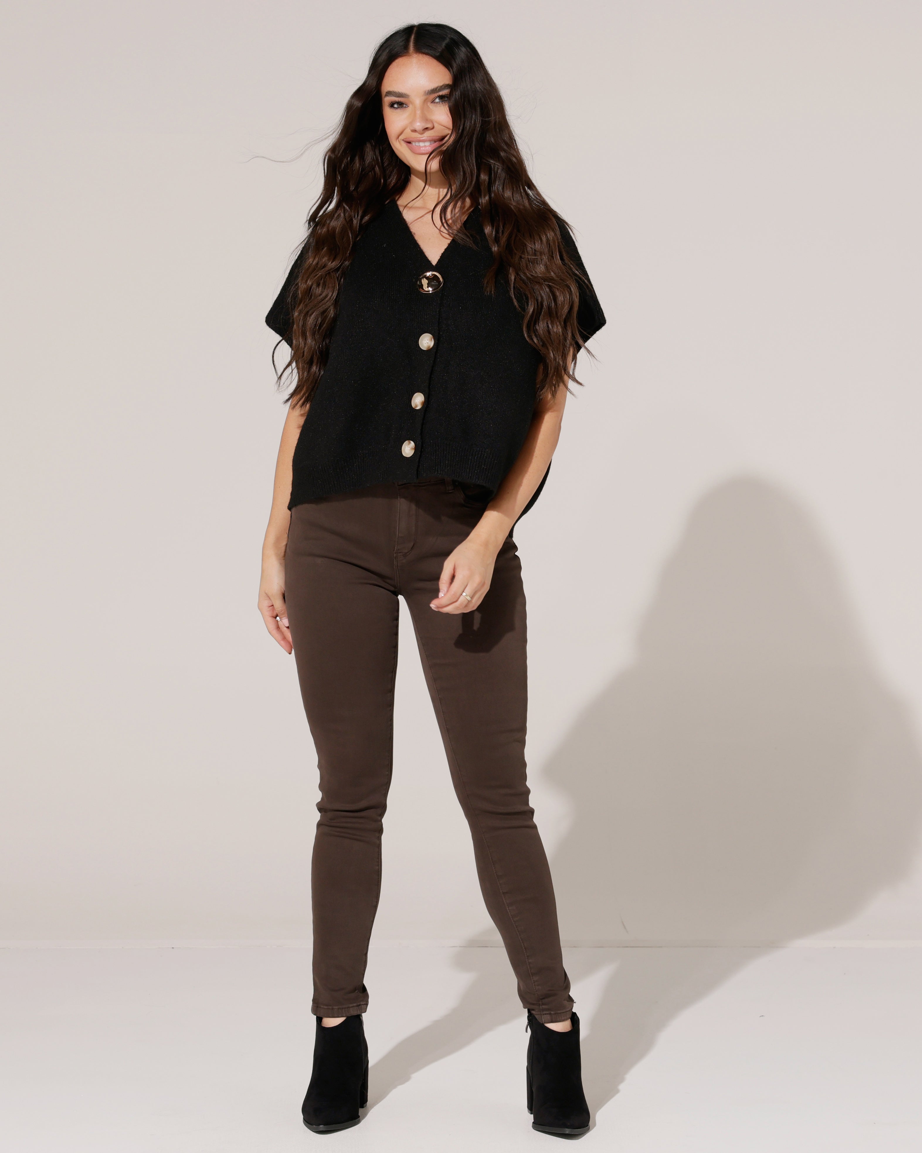 Mouwloze vest Gigi Zwart