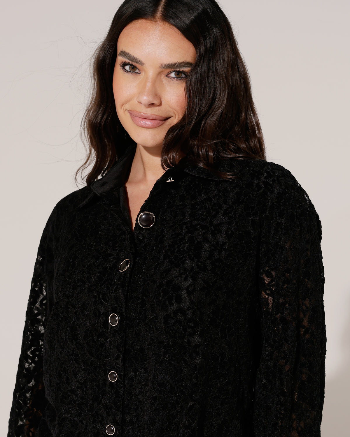Kanten blouse Yara Zwart