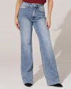 Queen Hearts | Wide leg jeans TALL Nina-9 Donkerblauw