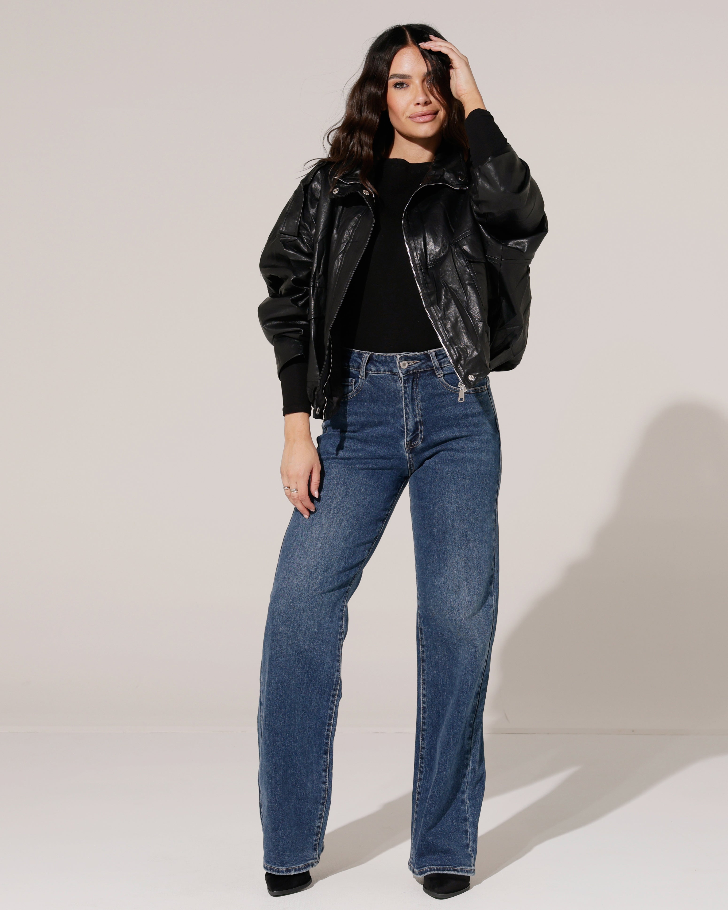Laulia | Wide leg jeans TALL Misty-8 Donkerblauw