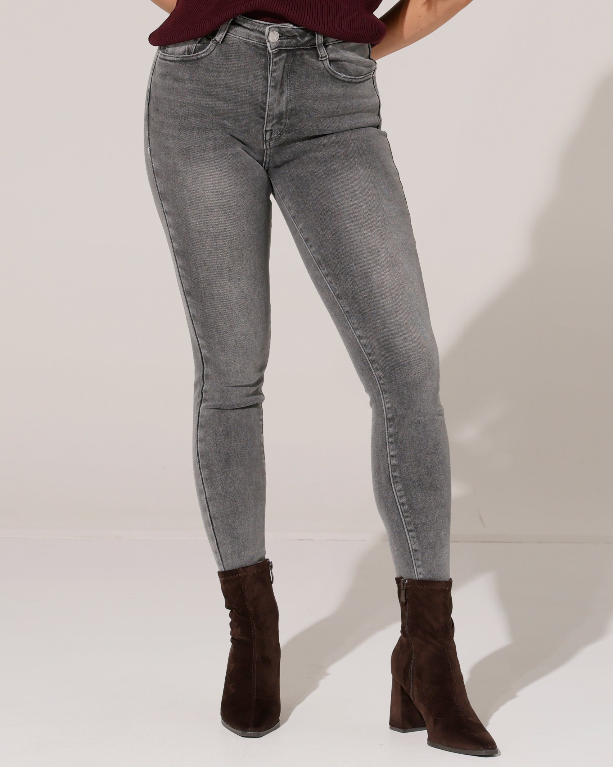 Laulia | Skinny jeans Jolien-21 Donkergrijs
