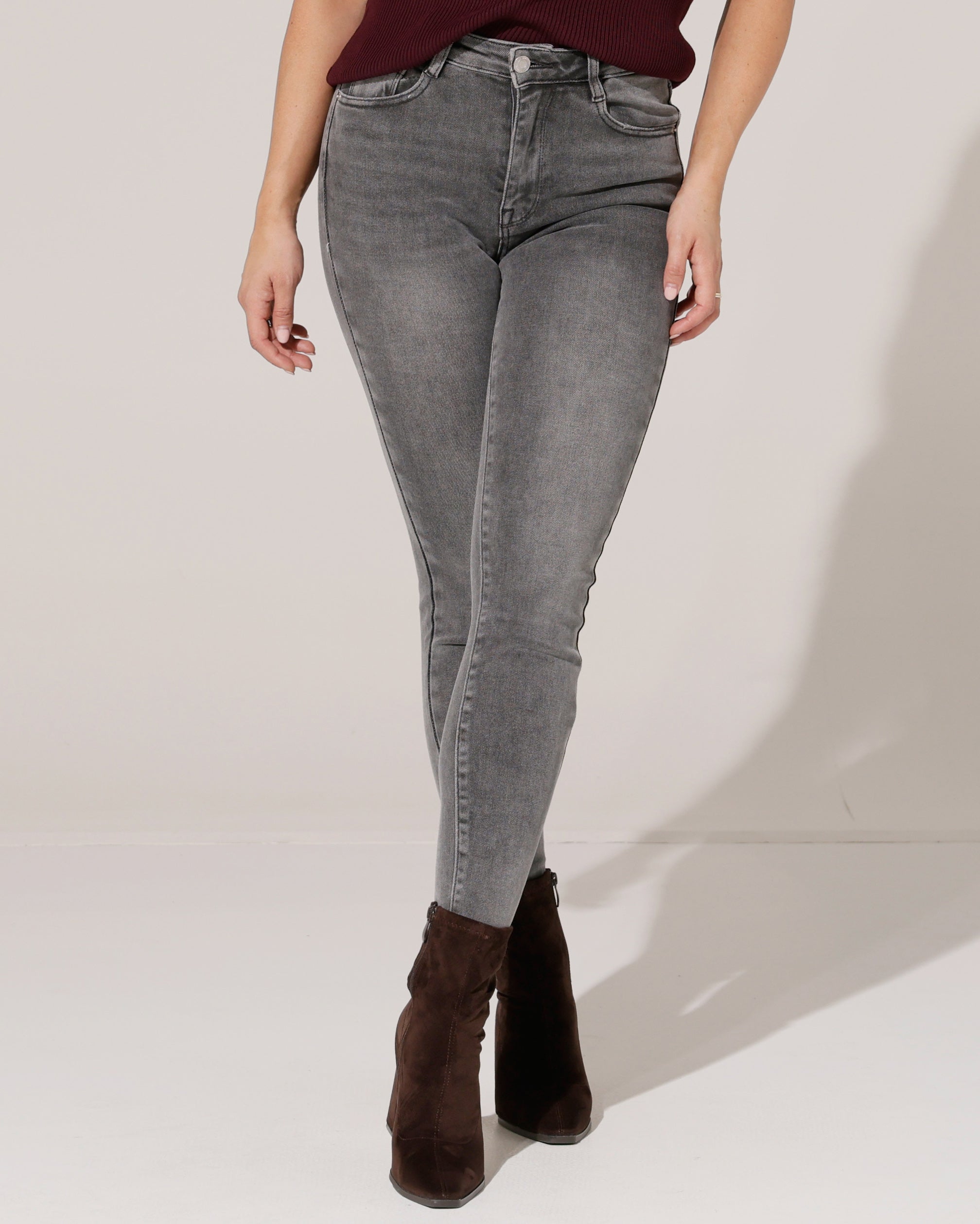 Laulia | Skinny jeans Jolien-21 Donkergrijs