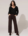 Wide leg pantalon Quinn Donkerbruin