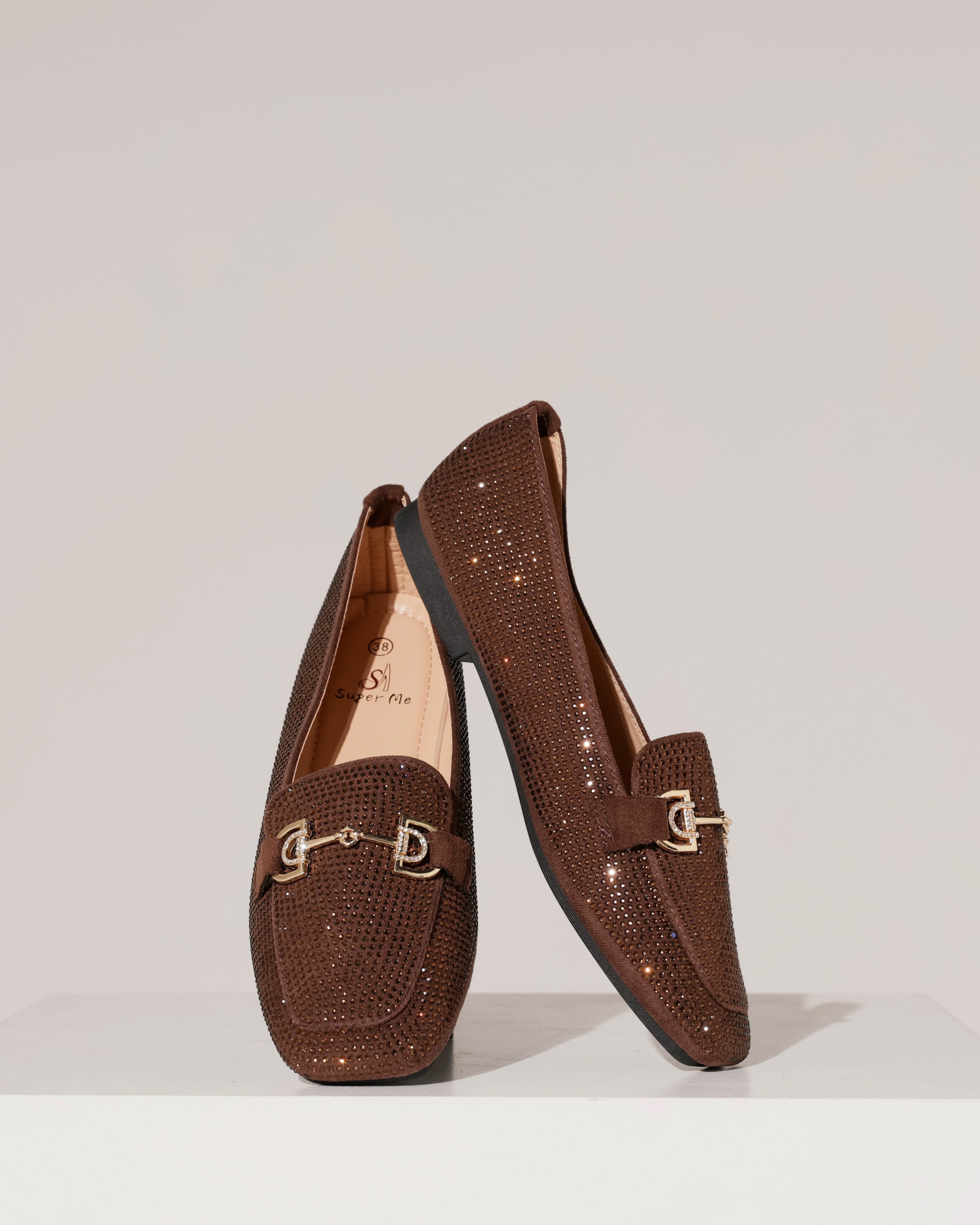 Loafer met strass met goudkleurige gesp Lynn Bruin