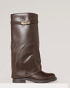 Hoge laars met slotdetail Eliza Donkerbruin