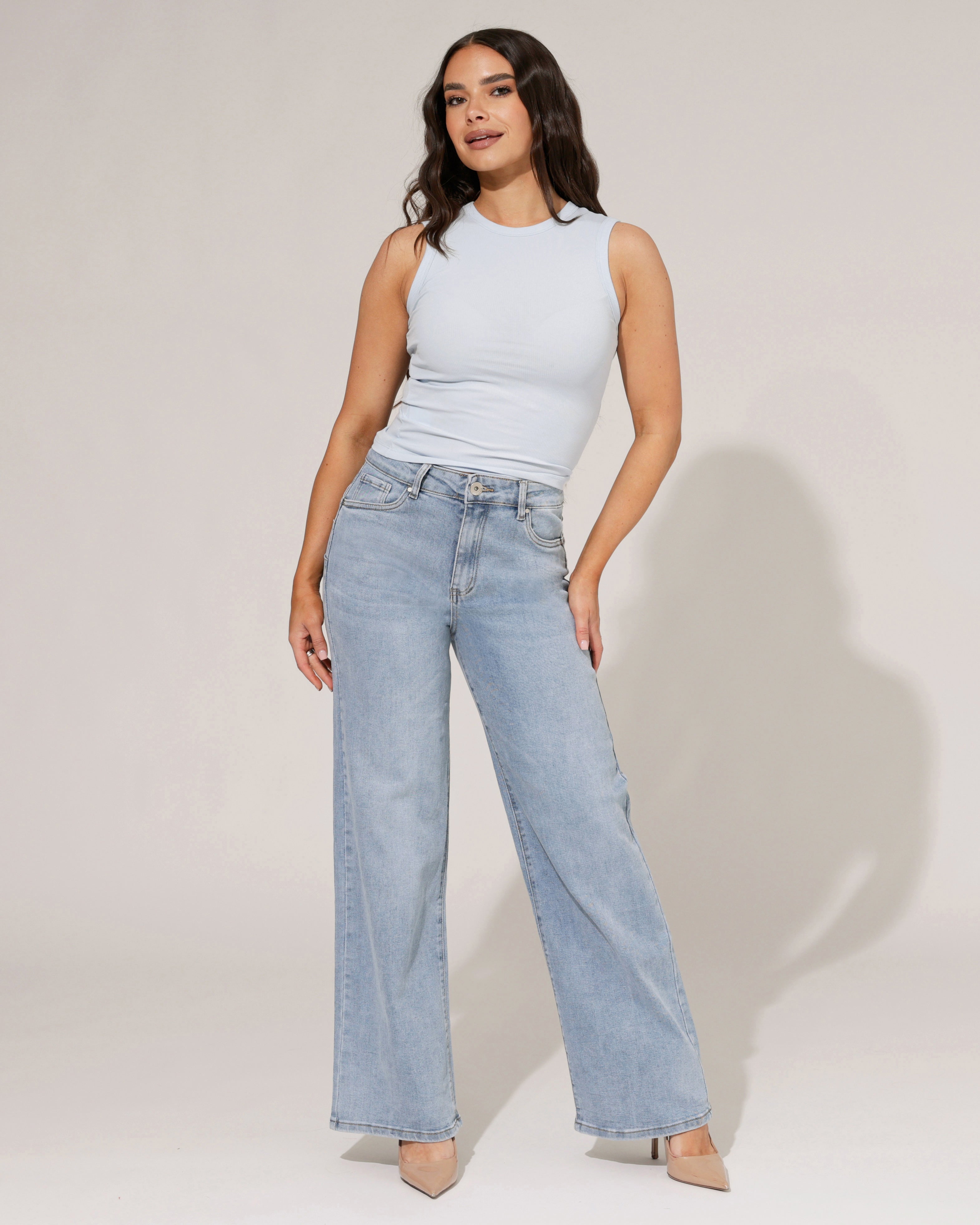 Goodies | Wide leg jeans Joey Lichtblauw