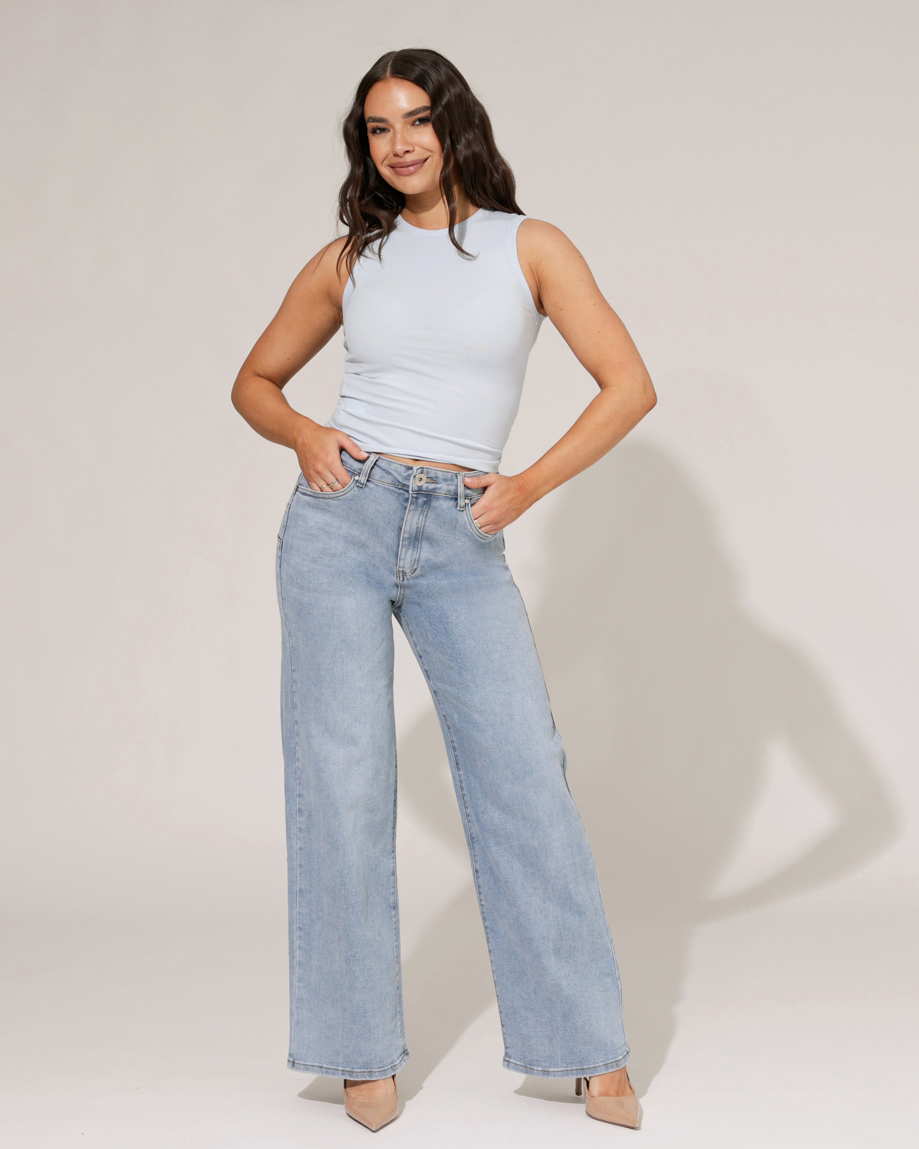 Goodies | Wide leg jeans Joey Lichtblauw