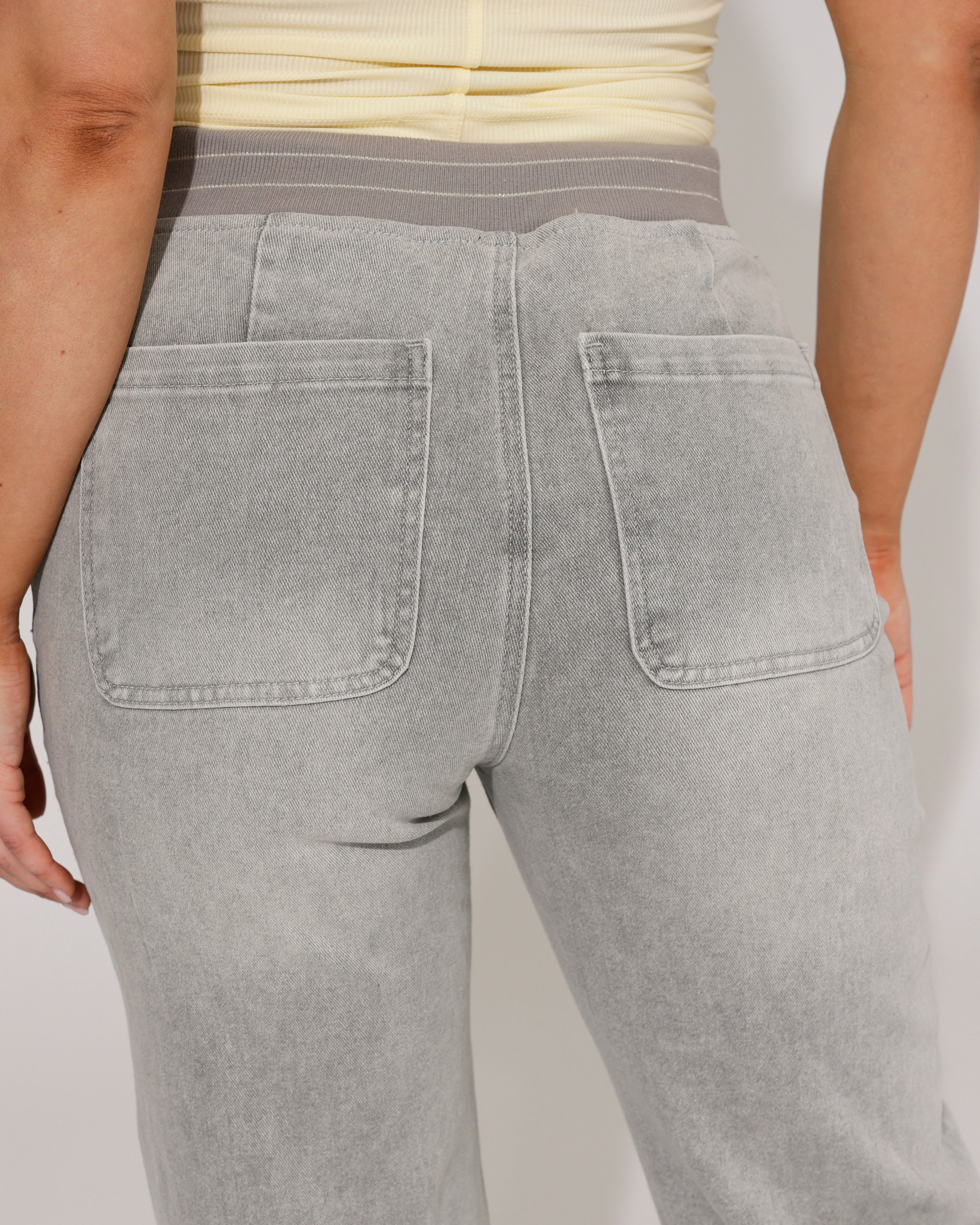 ZAC & ZOE | Wide leg jog jeans Sadie-HG Grijs