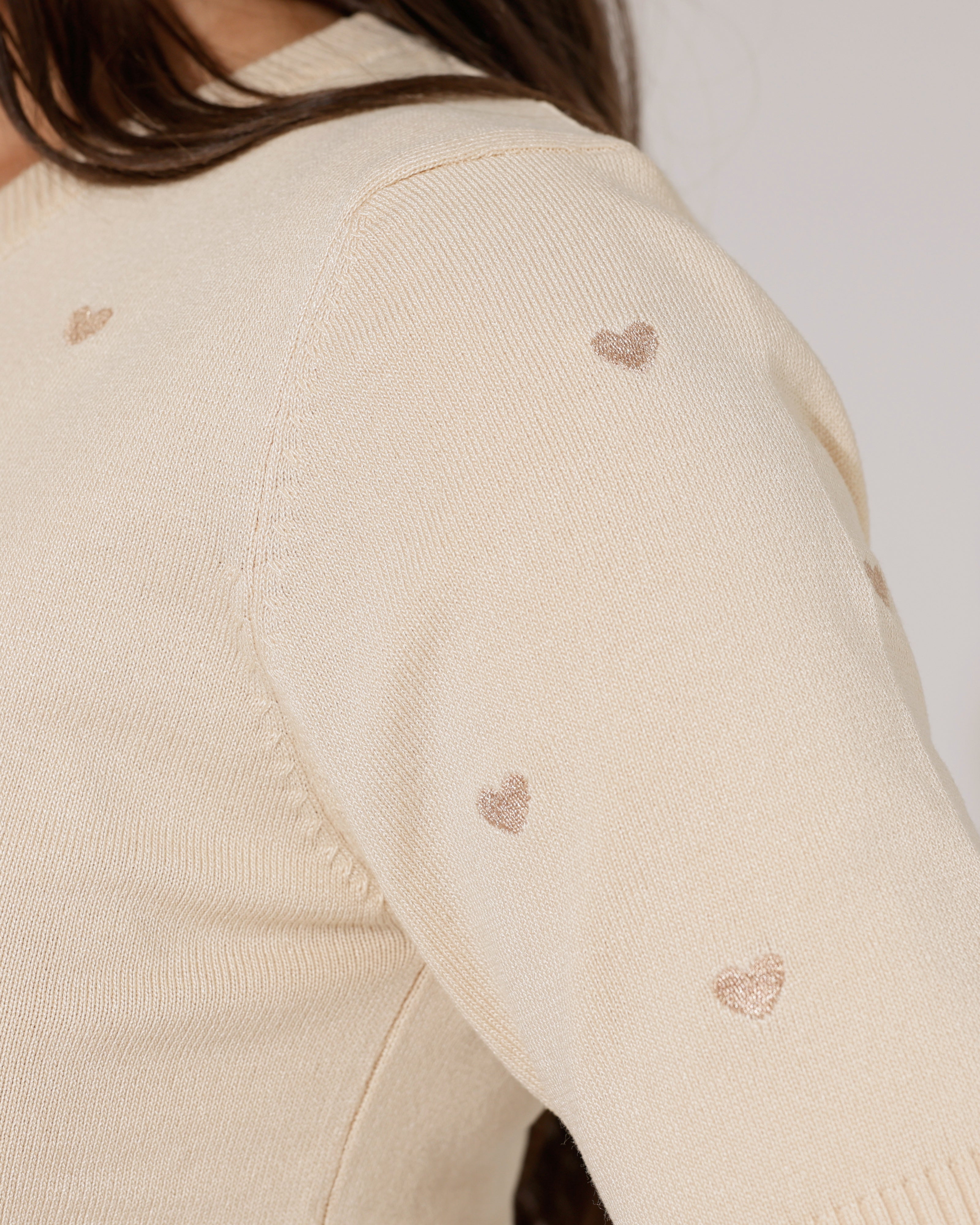 Top met hartjes Mika Beige