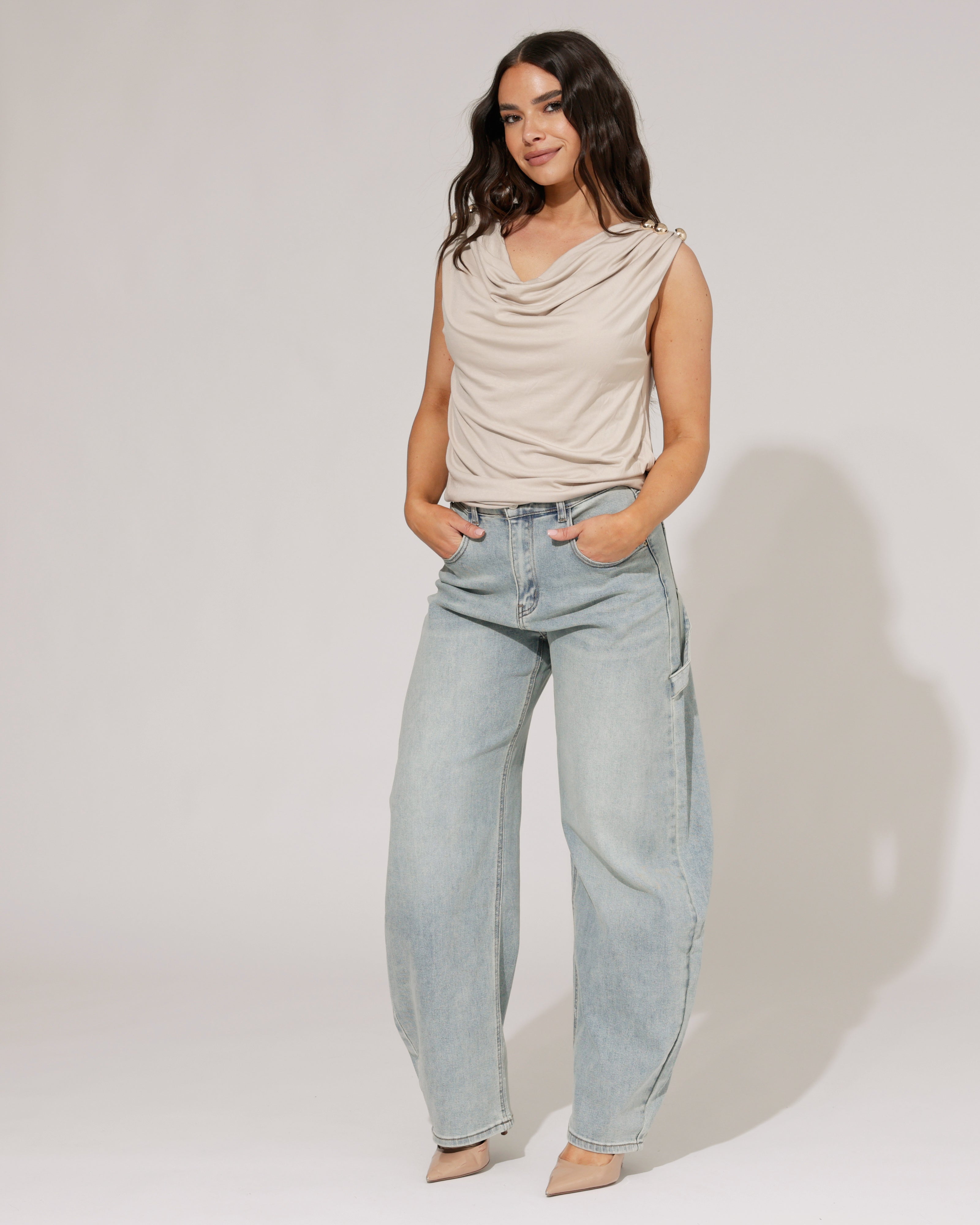 Laulia | Barrel jeans, full length Isa Blauw