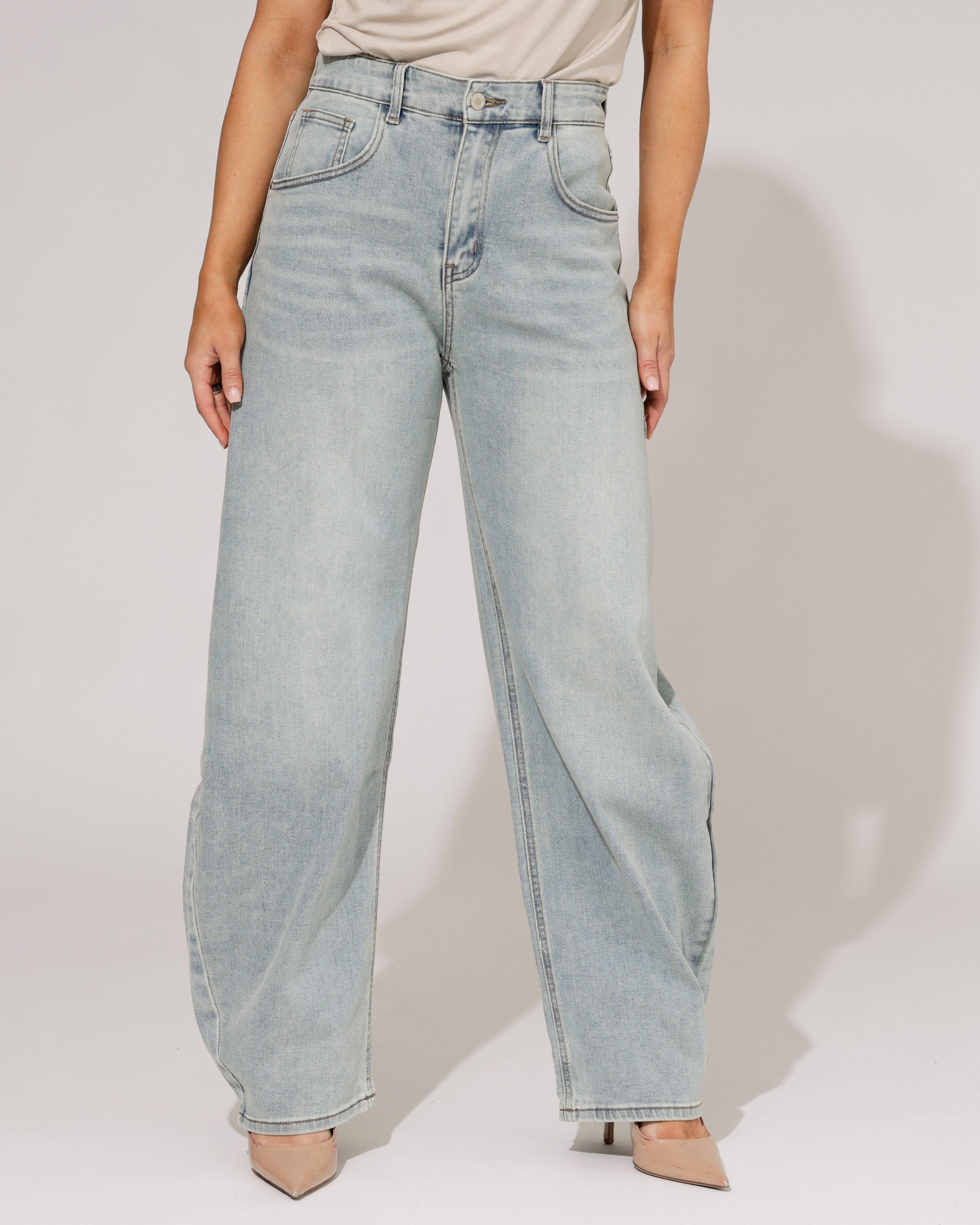 Laulia | Barrel jeans, full length Isa Blauw