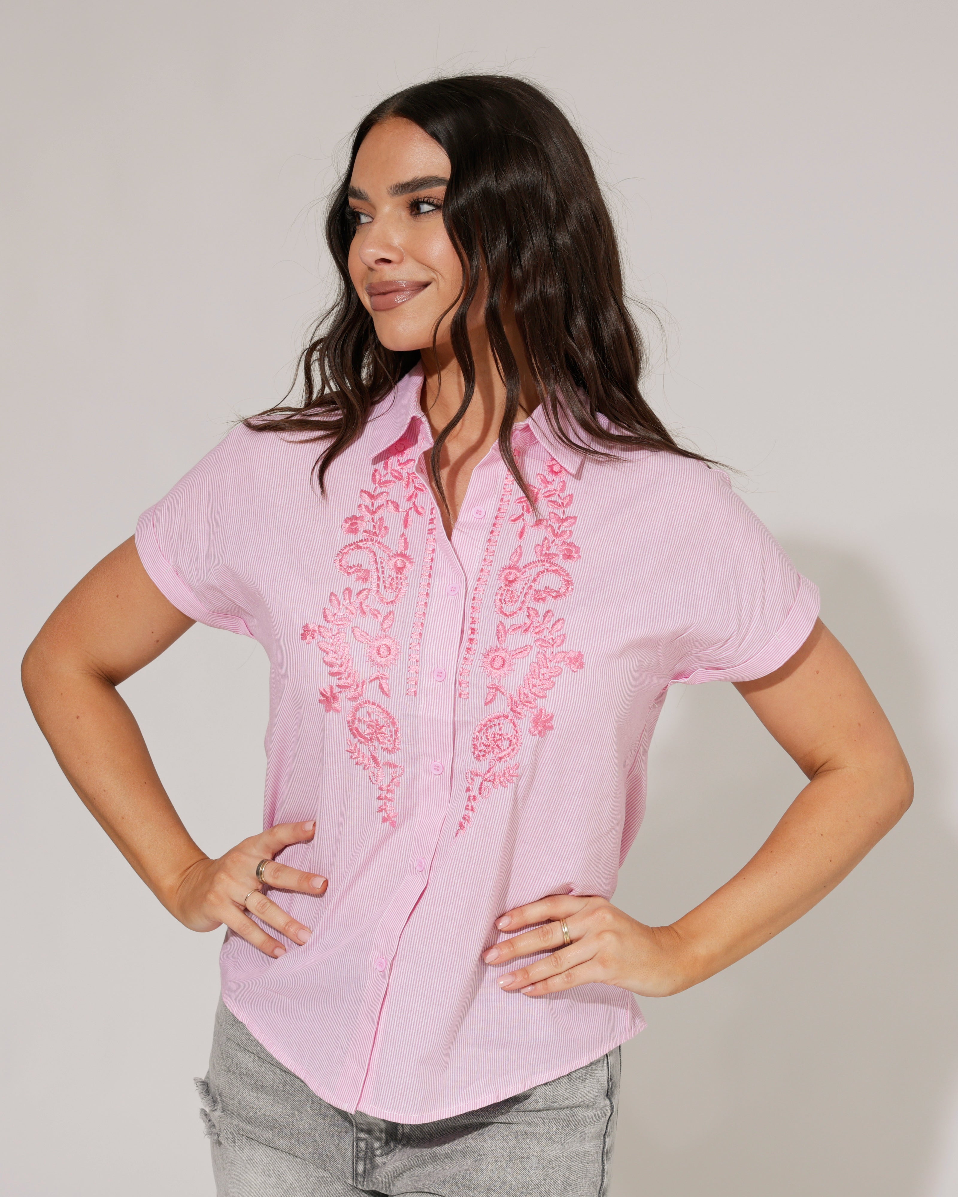 Gestreepte blouse Nina Roze