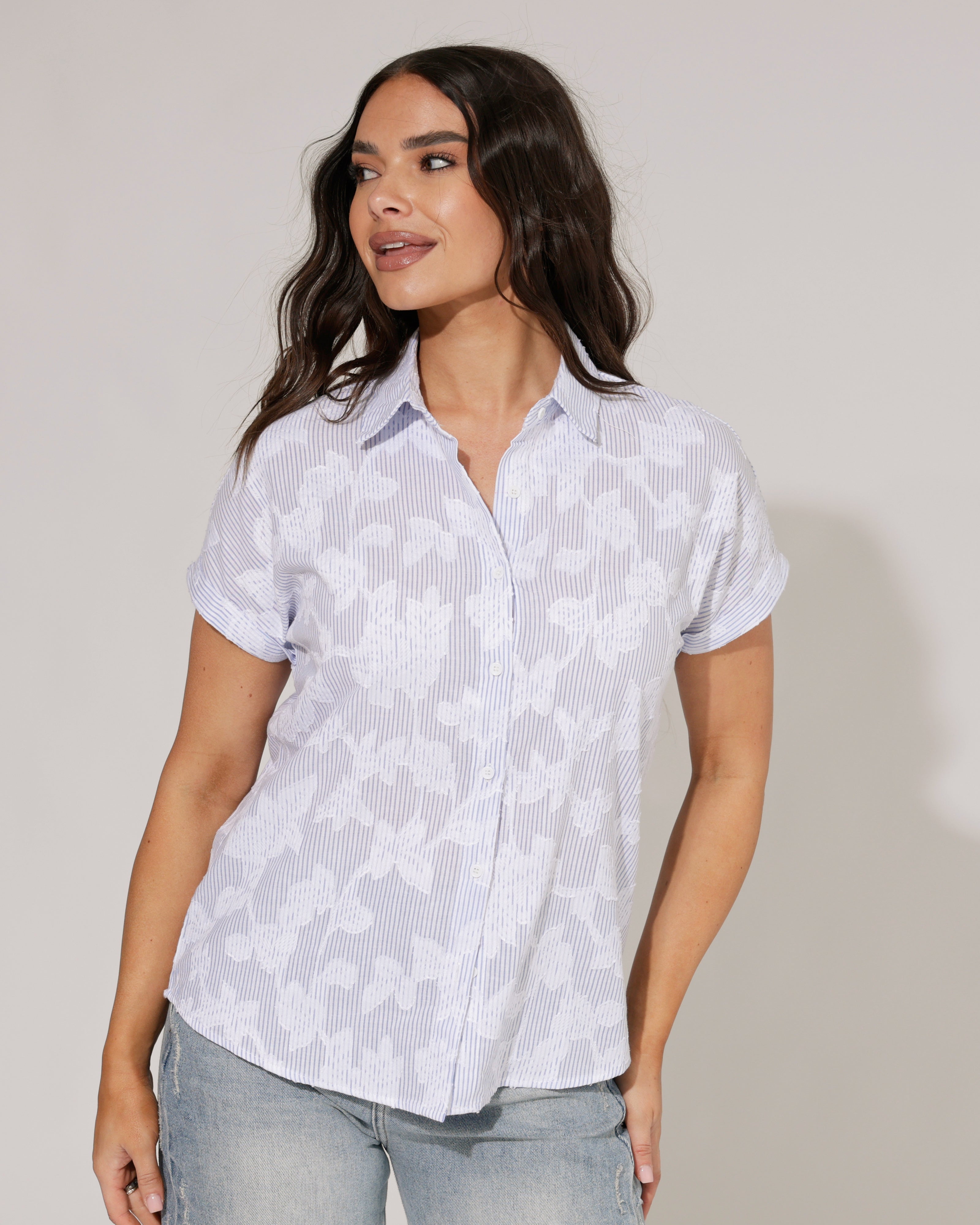 Gestreepte blouse Yazz Blauw