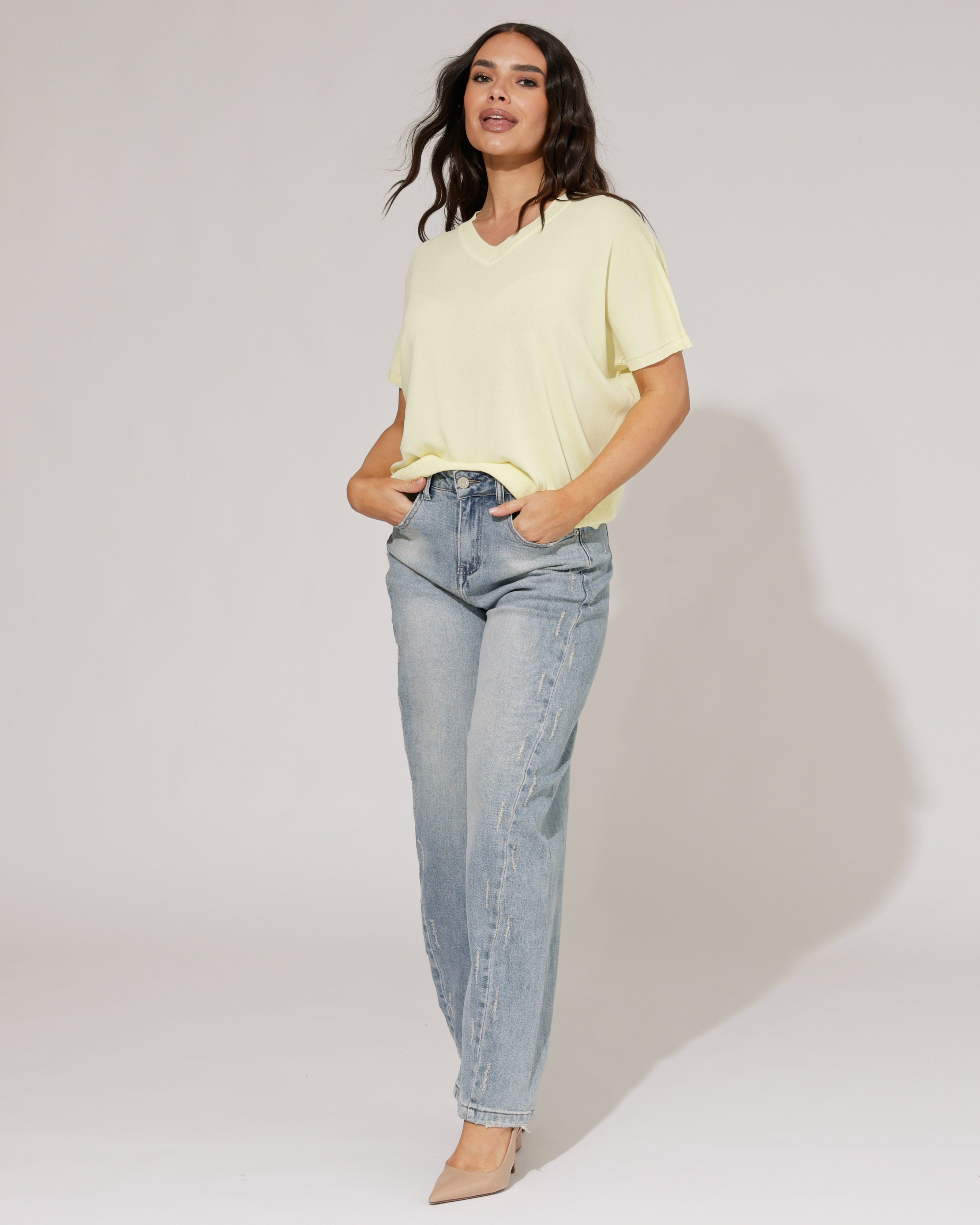 Hello Miss | Barrel jeans ripped Terry Blauw