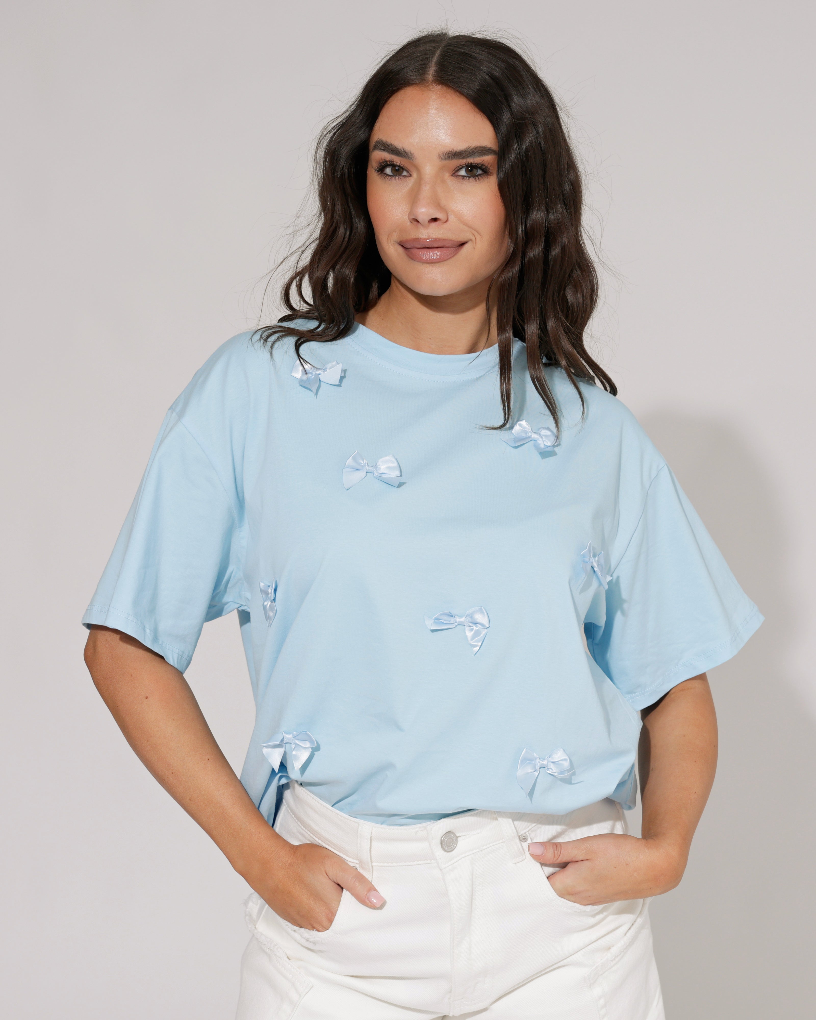 T-shirt met strikjes Noe Blauw
