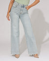 Laulia | Wide leg jeans met studs Simone-5 Blauw
