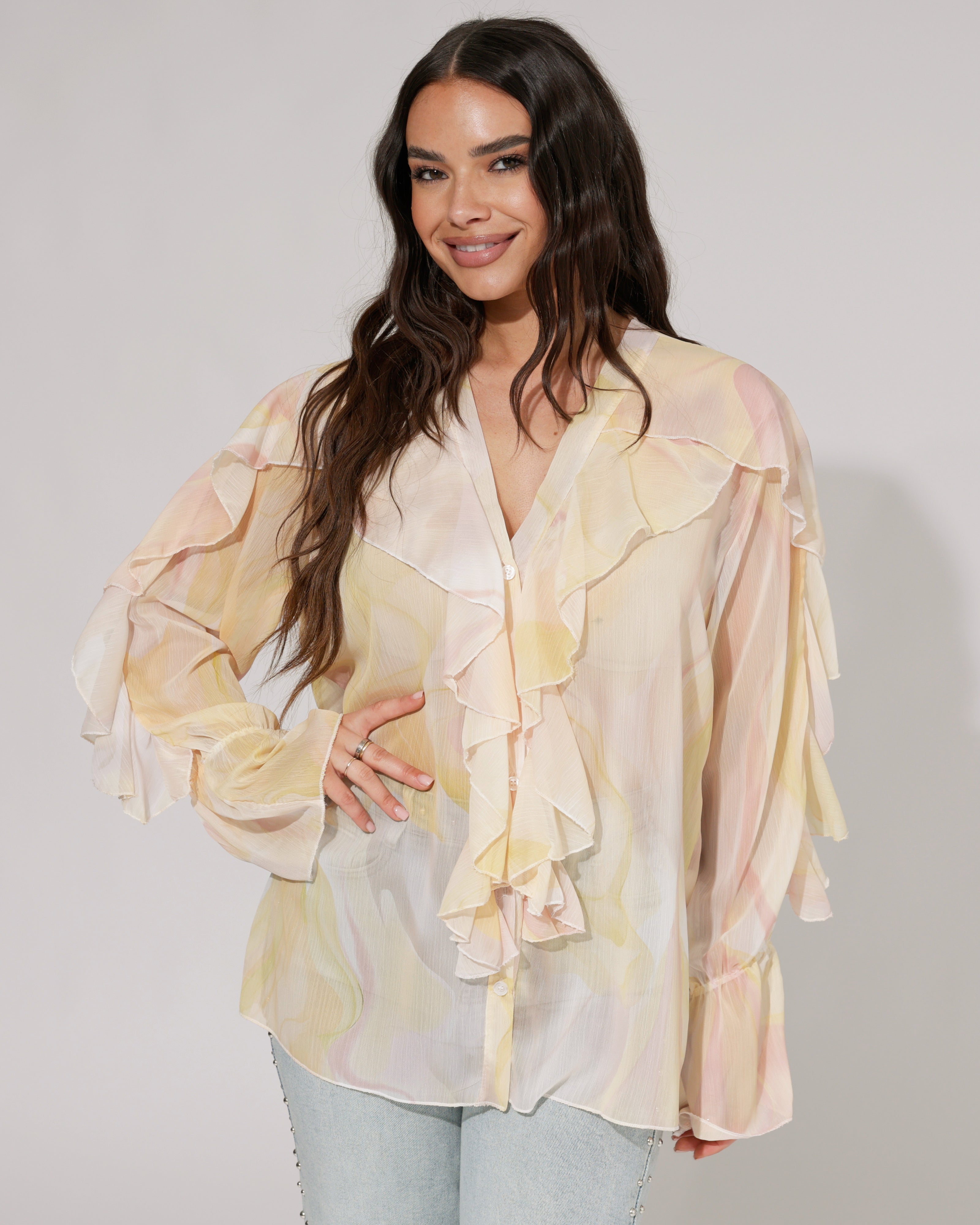 Blouse ruffle Lucy Geel