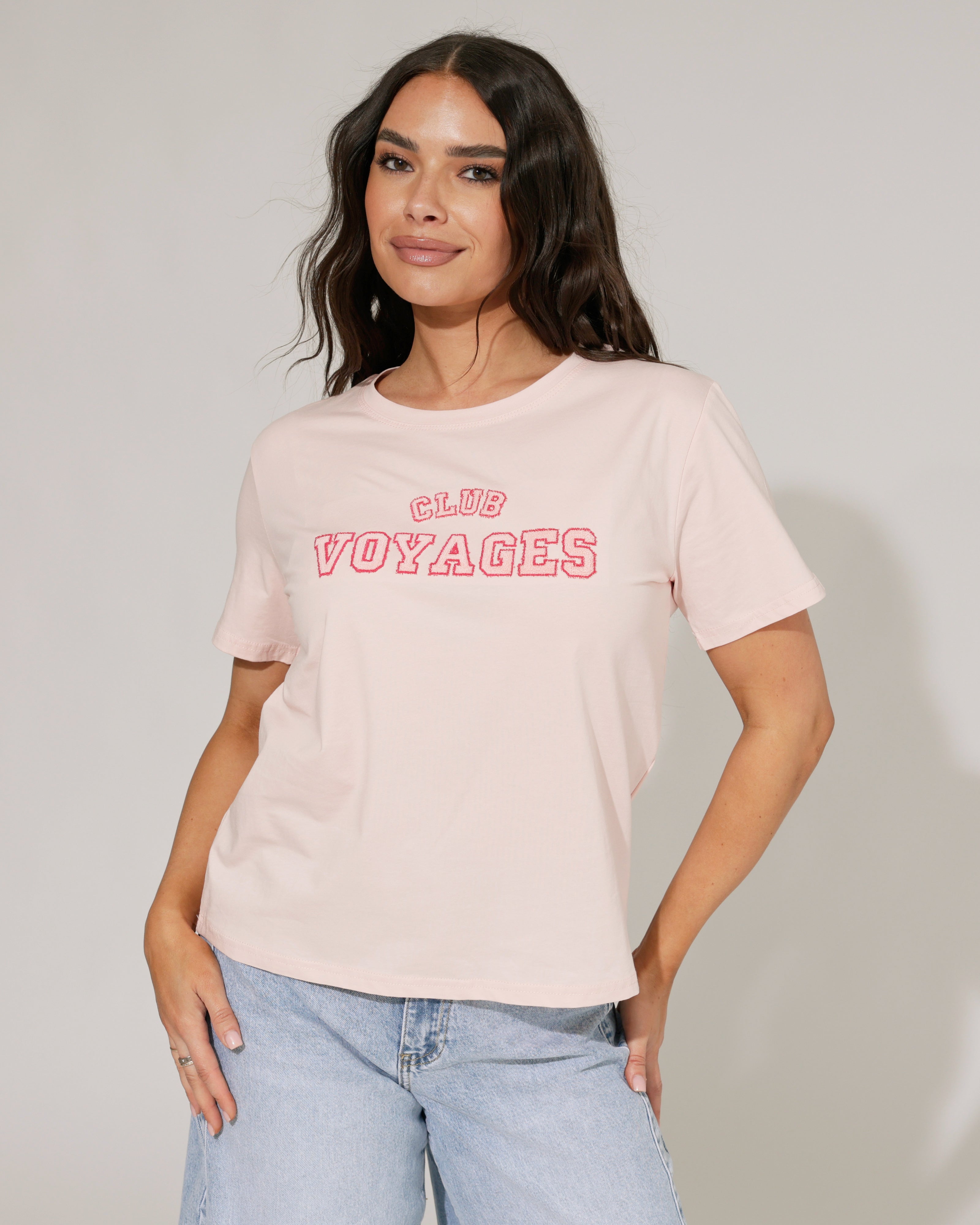 T-shirt club Voyages Roze