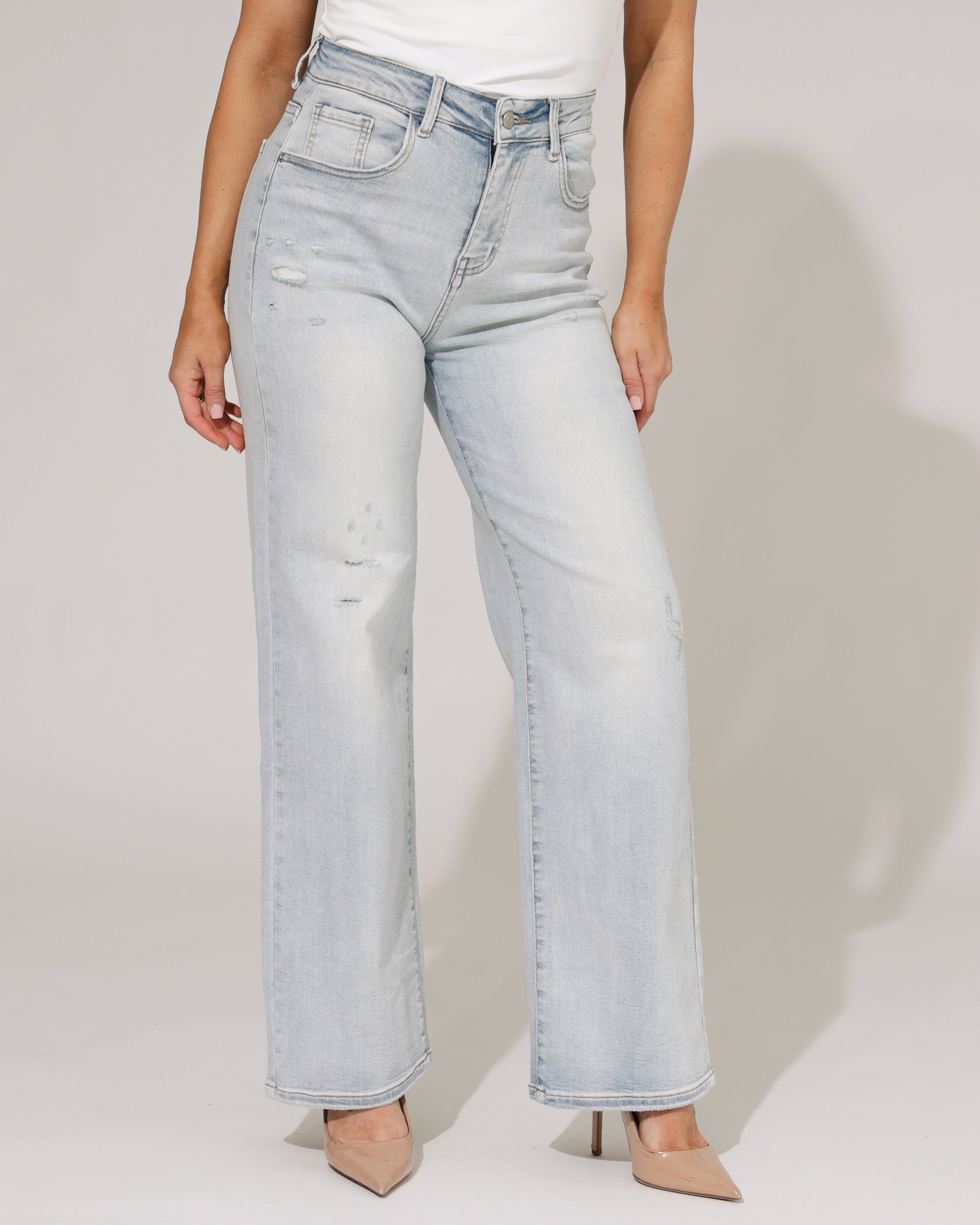 Hello Miss | Wide leg jeans Juley-2 Lichtblauw