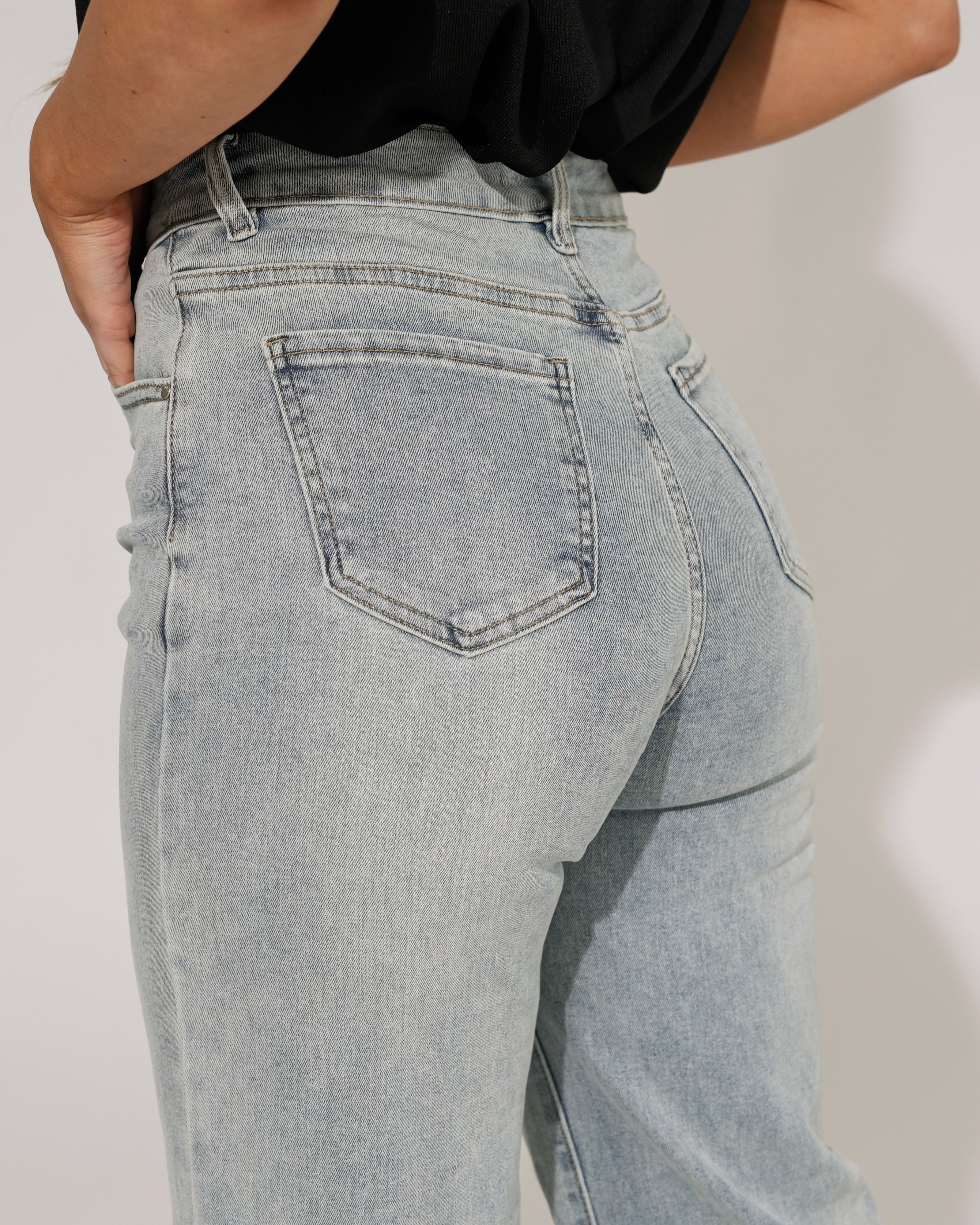 Hello Miss | Wide leg jeans Nicole-3 Blauw
