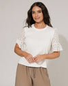 Top met voile mouw Vida Wit