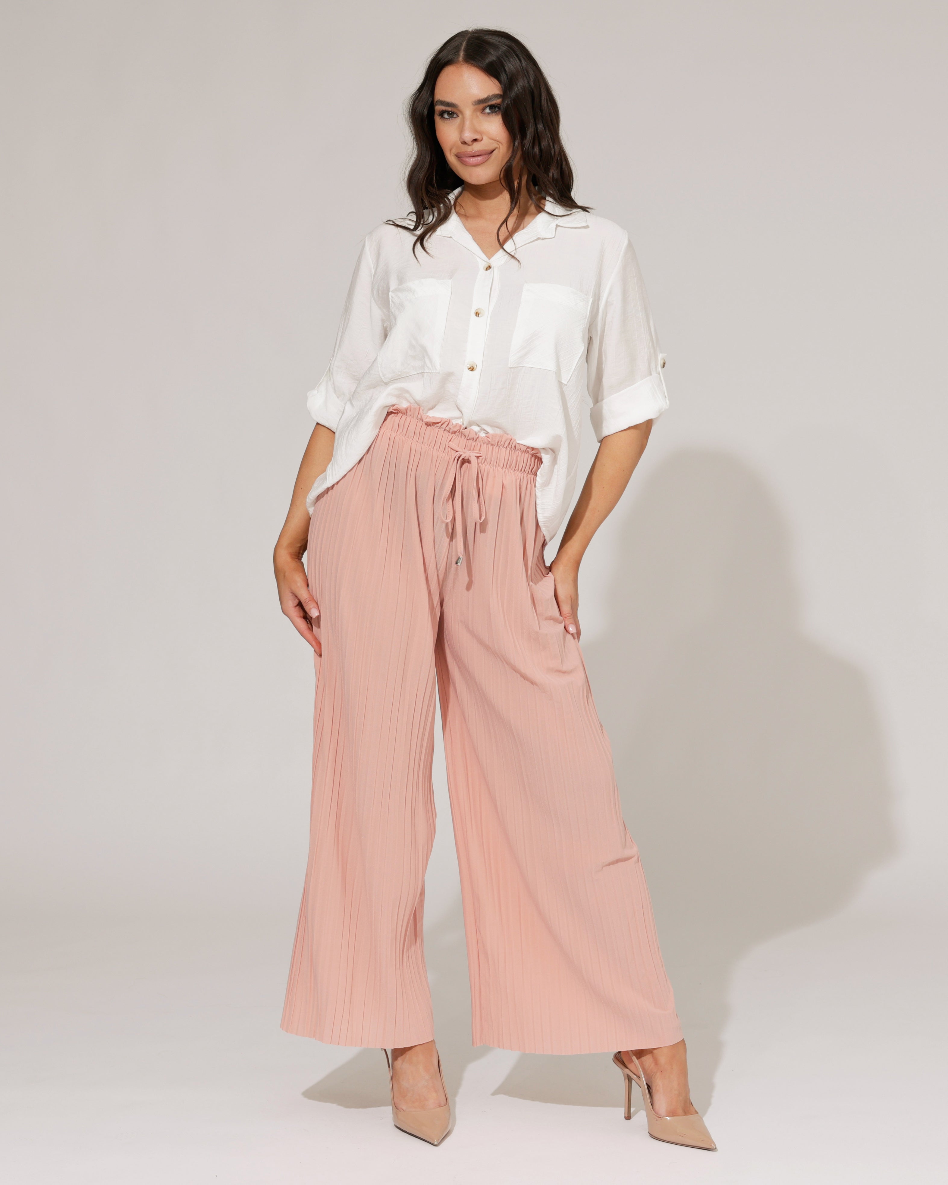 Plisse broek Noa Roze