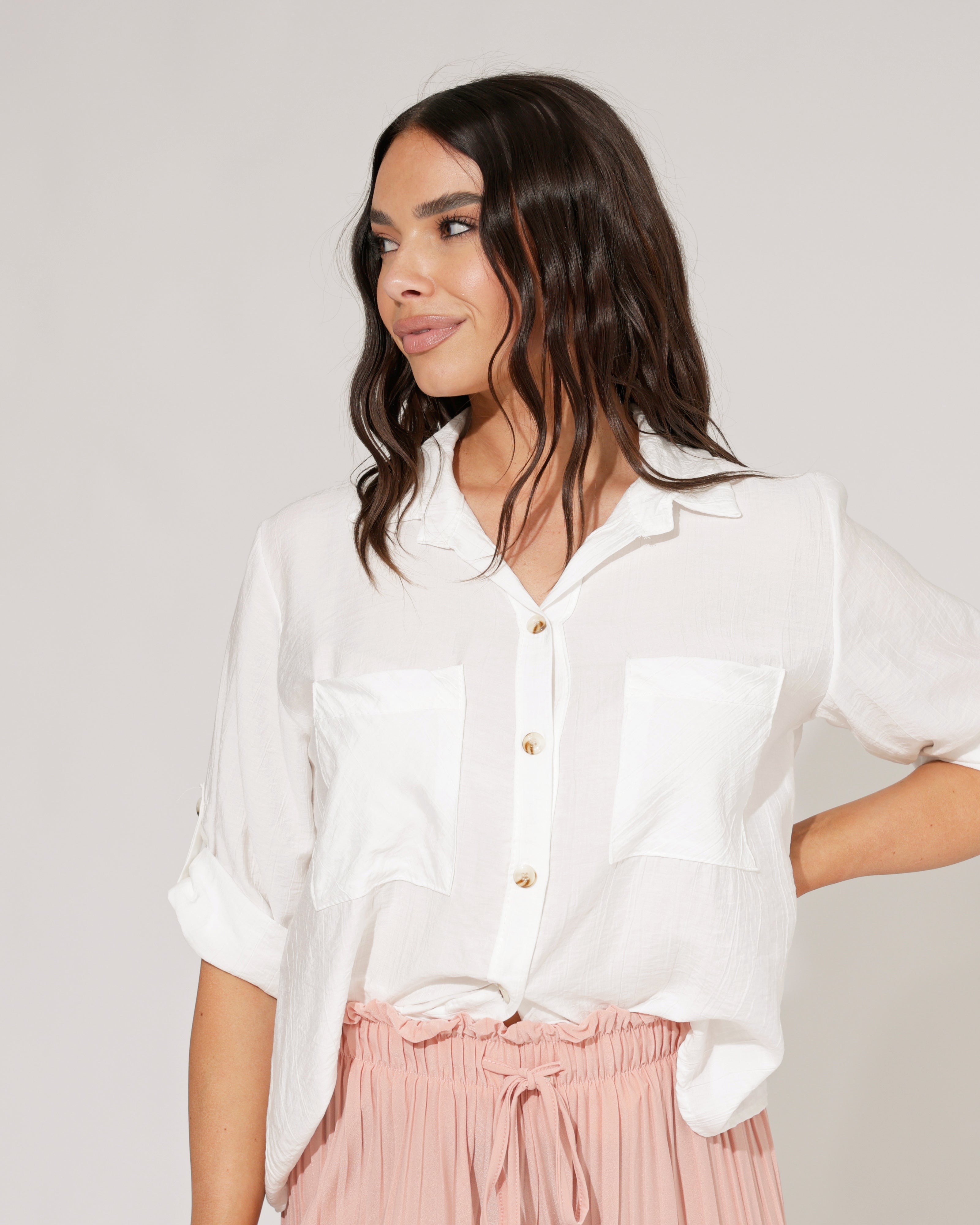 Blouse met knoop Milou Wit