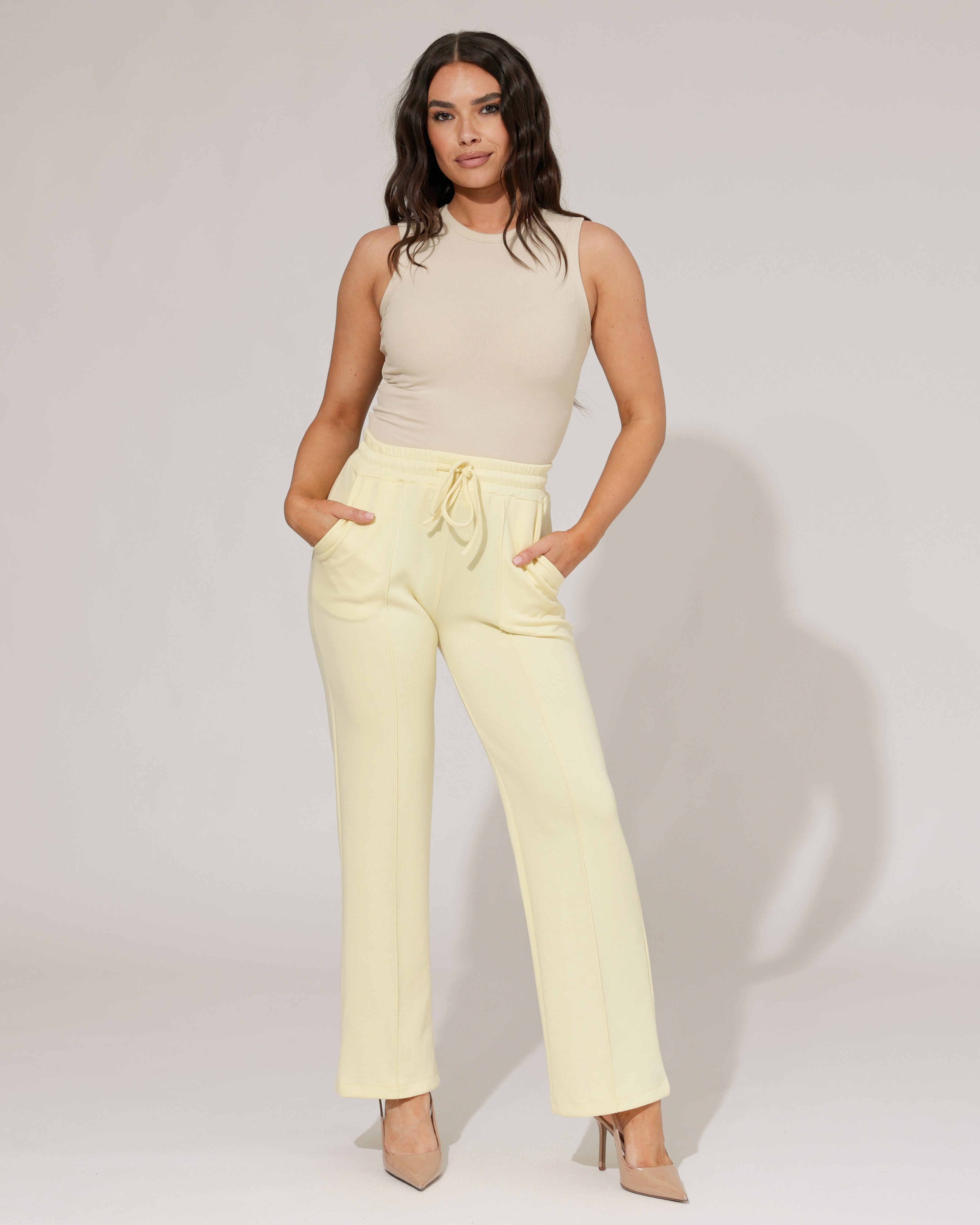 Rechte broek Marlot Geel
