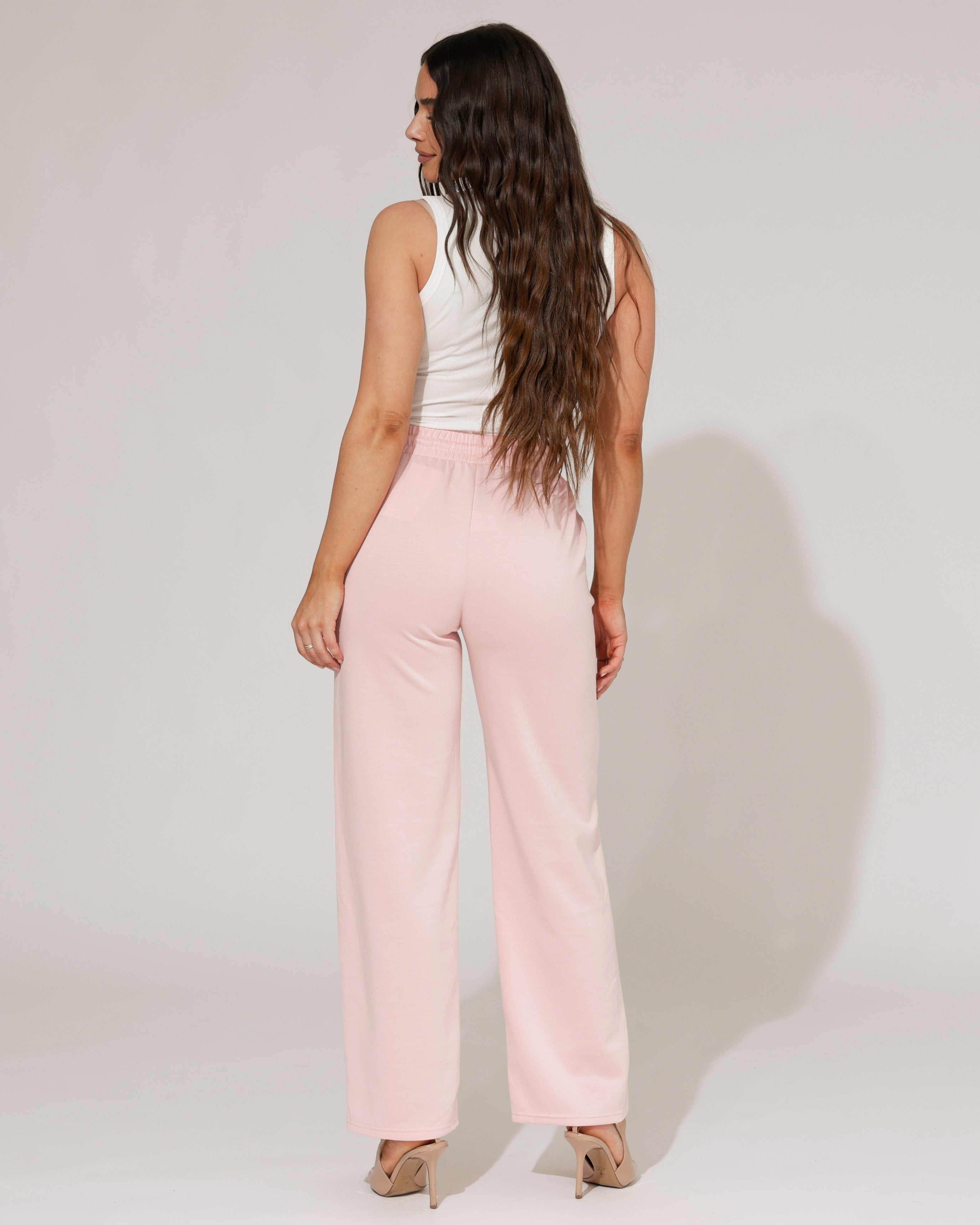 Wide leg broek Rozaly Lichtroze