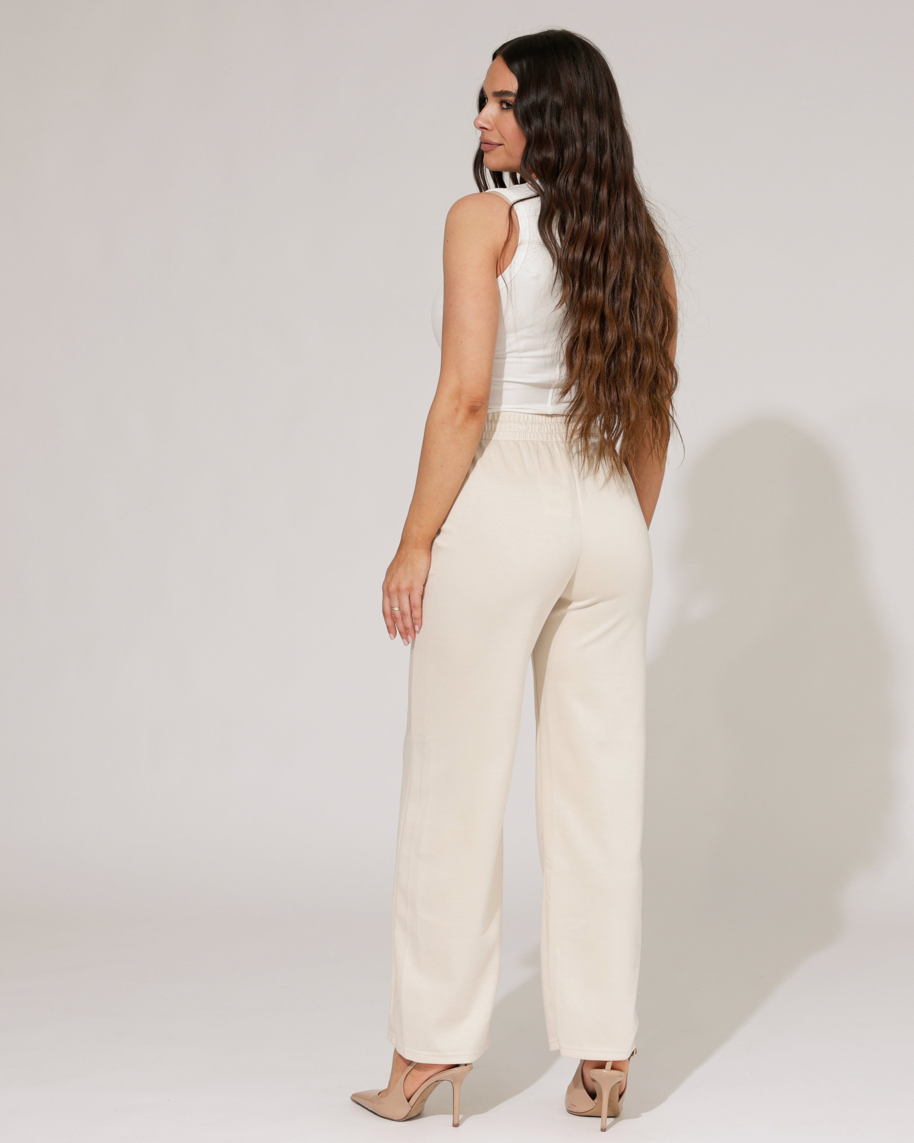 Wide leg broek Rozaly Beige