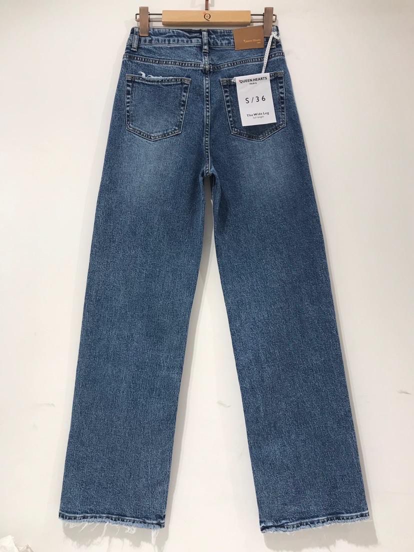 Queen Hearts | Wide leg, Straight jeans Jinney Donkerblauw