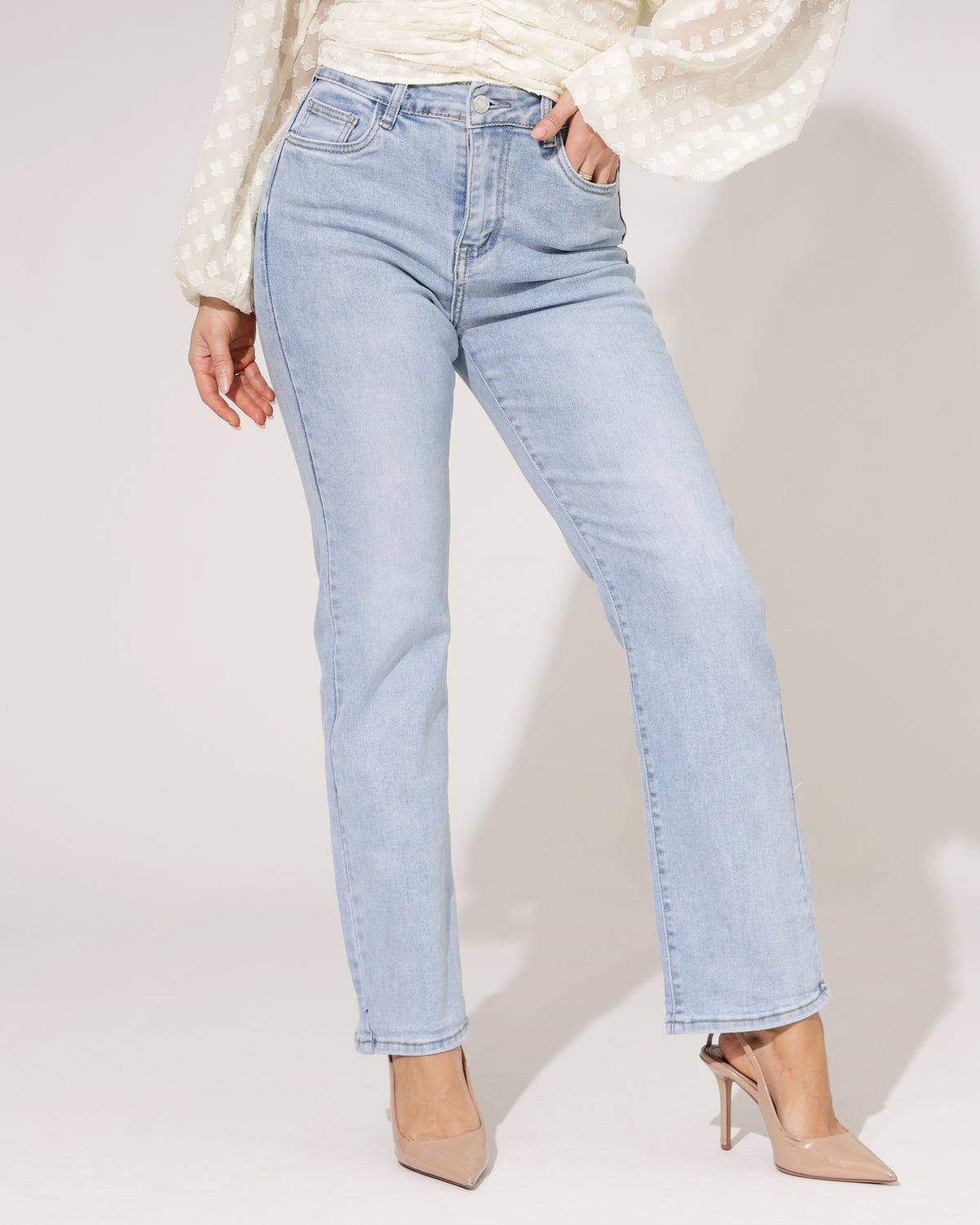 Ana & Lucy Straight jeans Pien in lichtblauw
