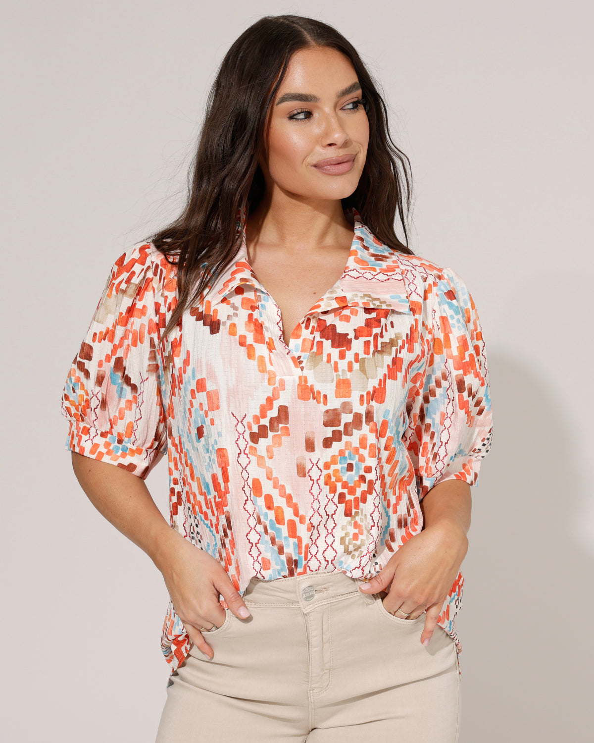 Blouse Eve in oranje