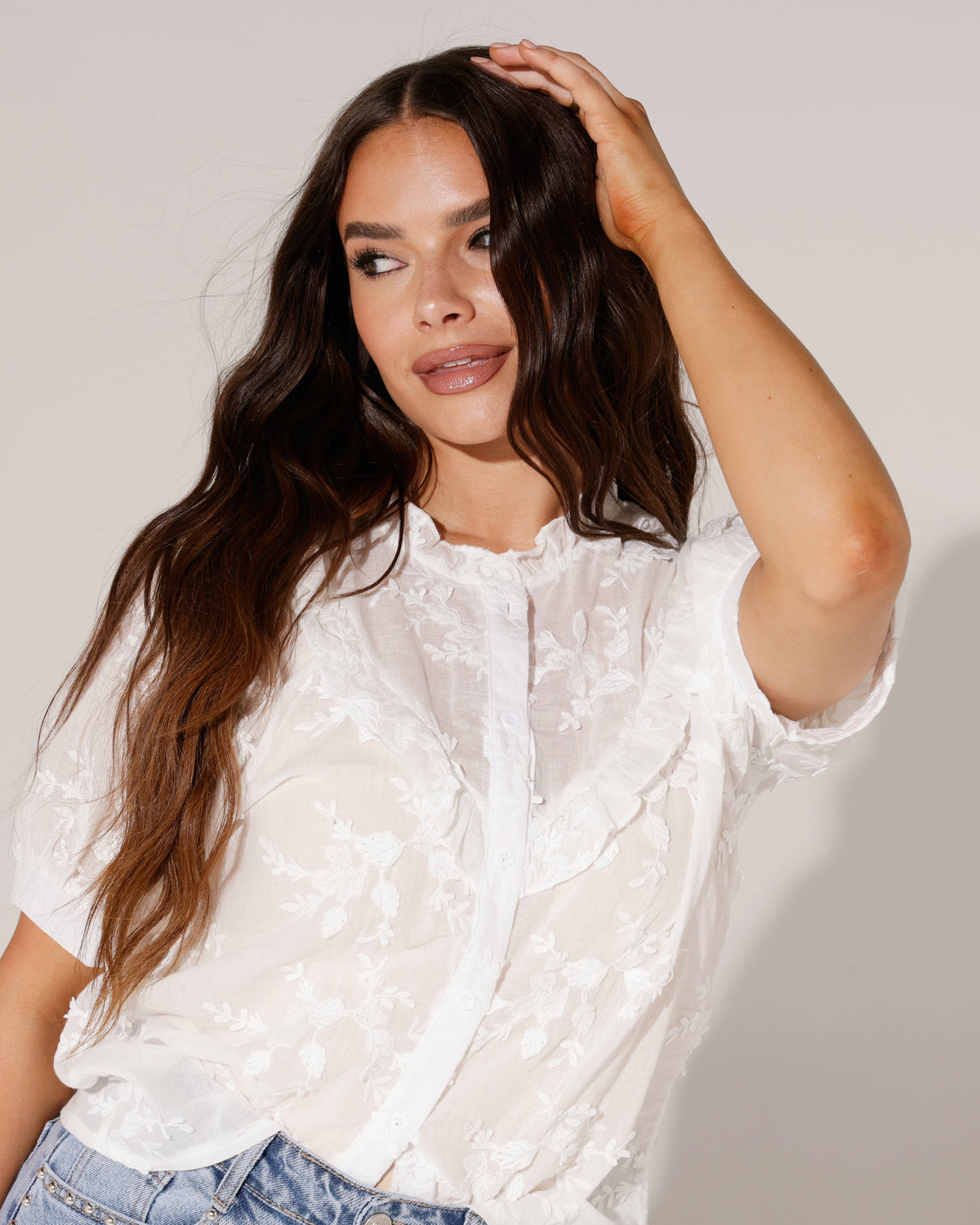 Blouse Nela in wit, extra aanzicht 4