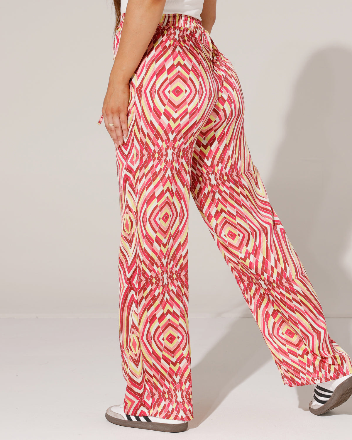 Broek met print Pien in fuchsia, extra aanzicht 2
