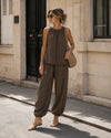 Co-ord set met zilveren details Yenna Donkerbruin