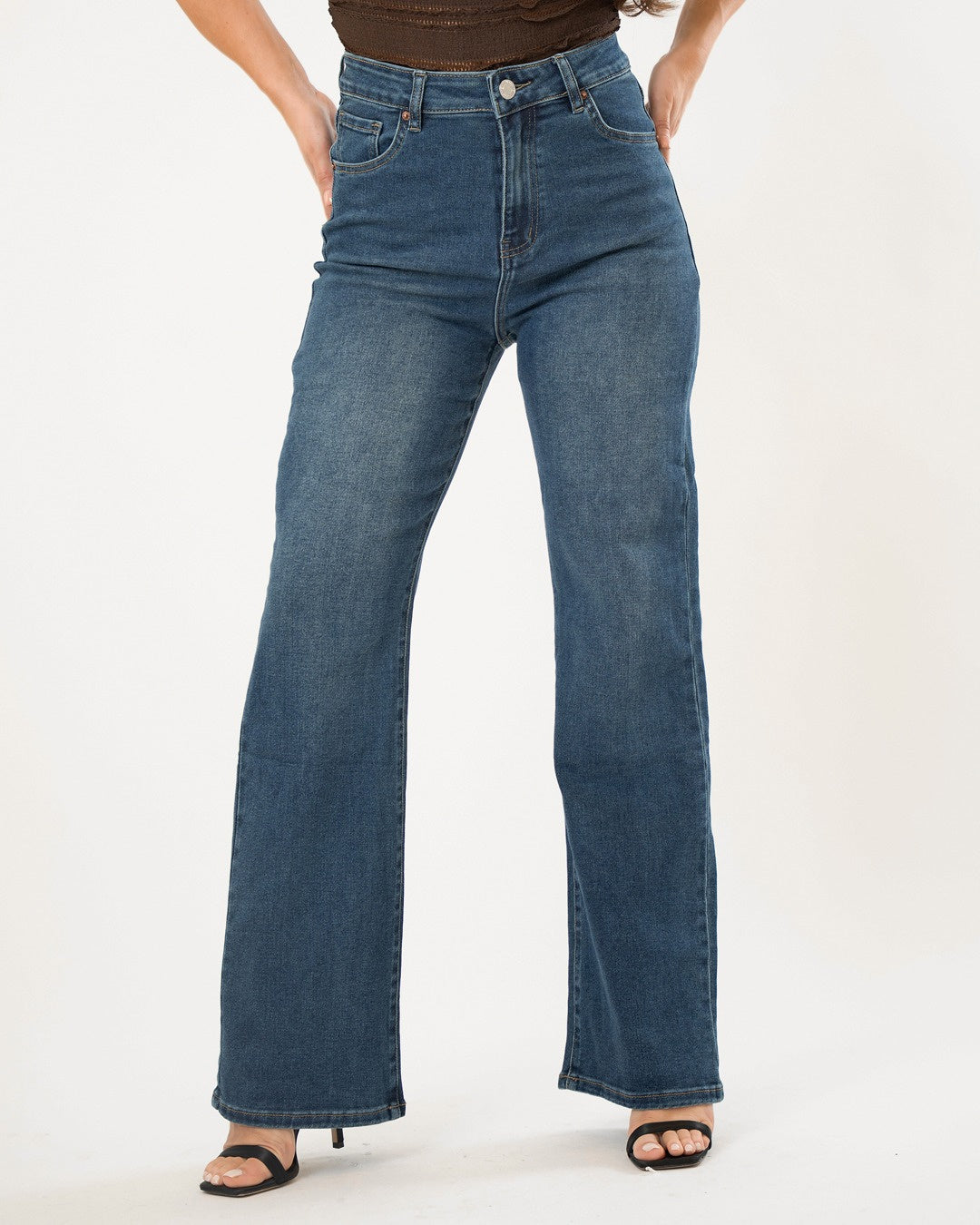 Norfy | Wide leg jeans Lotte Donkerblauw