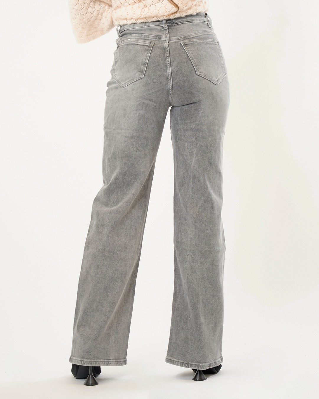 Hello Miss | Wide leg jeans Jante-2 Grijs