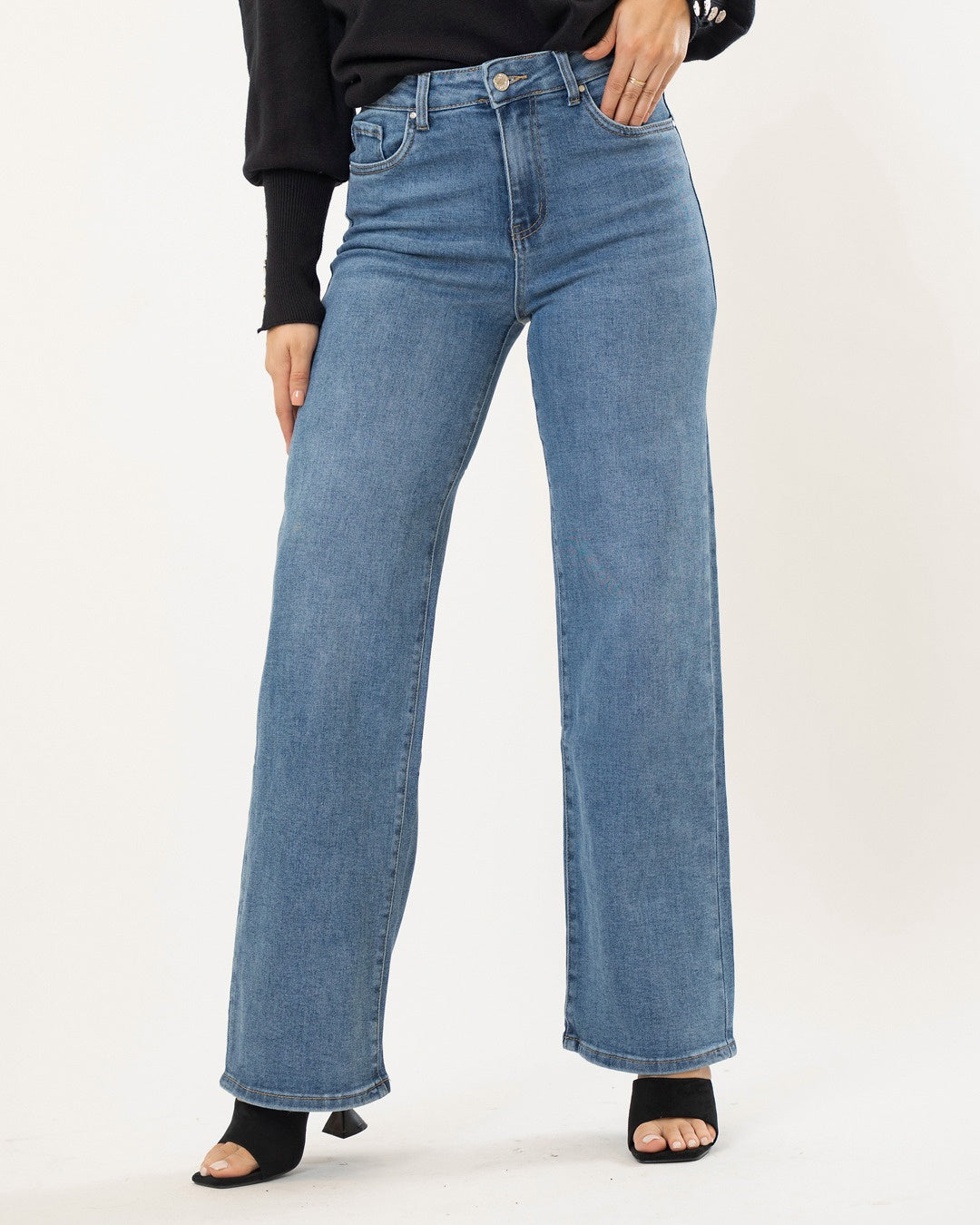 Goodies | Wide leg jeans Nena Blauw