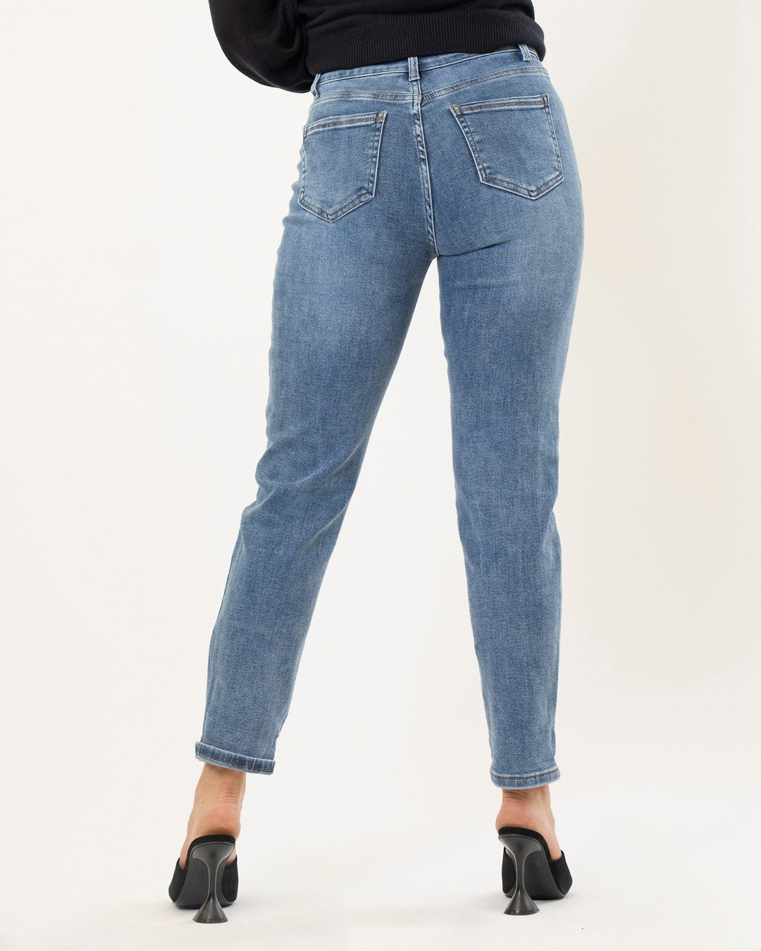 Hello Miss | Mom jeans Vajen-7 Blauw