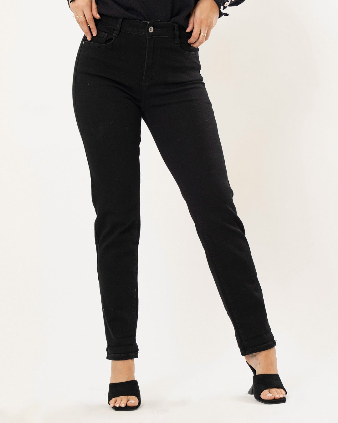 Hello Miss | Mom jeans Savvy-6 Zwart