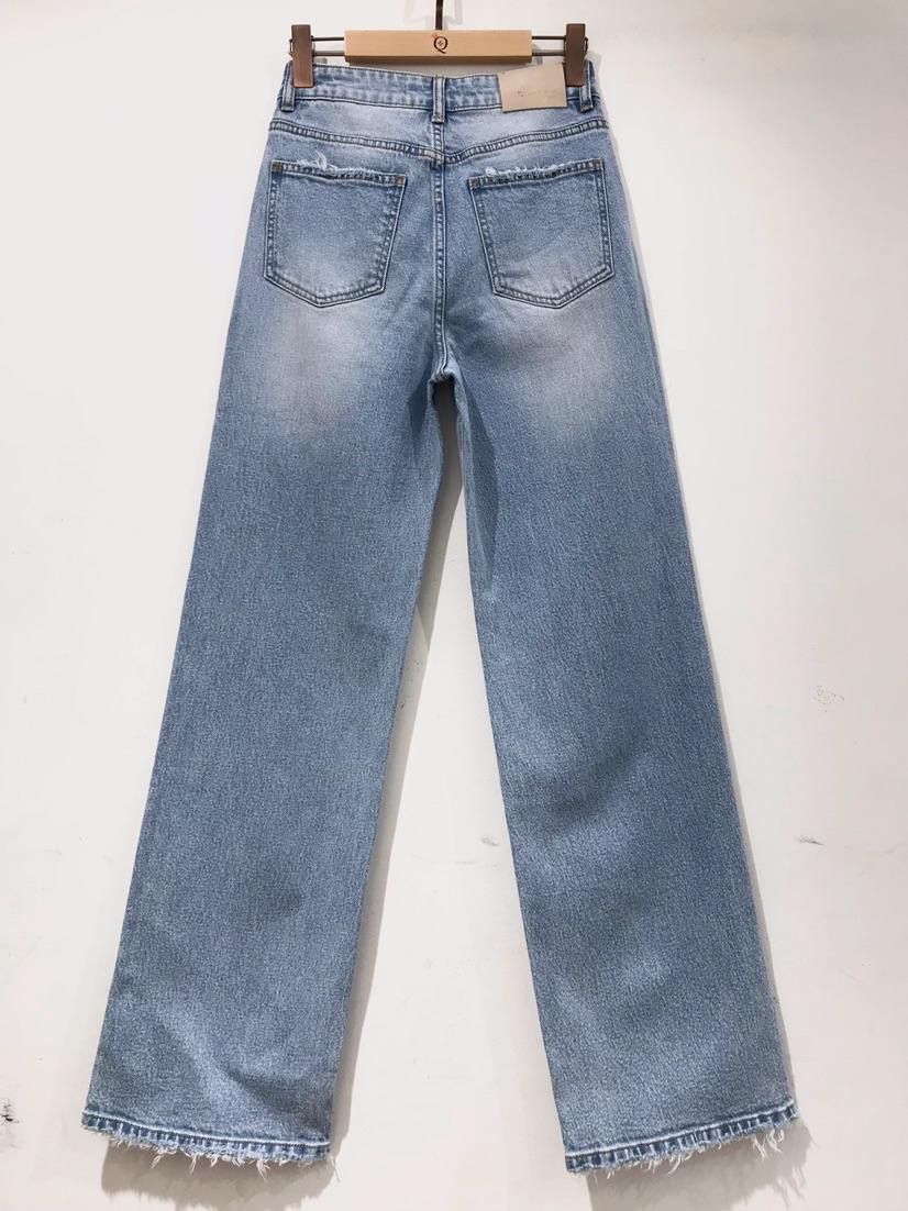 Queen Hearts | Wide leg, Straight jeans Jinney-1 Lichtblauw