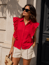 Effen blouse Marly Rood
