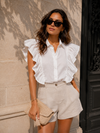 Effen blouse Marly Wit