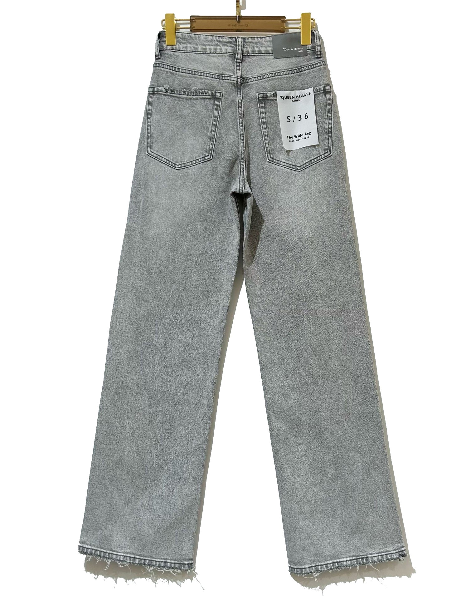 Queen Hearts | Wide leg jeans Janey Grijs