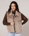 Fake fur bodywarmer Jony Taupe