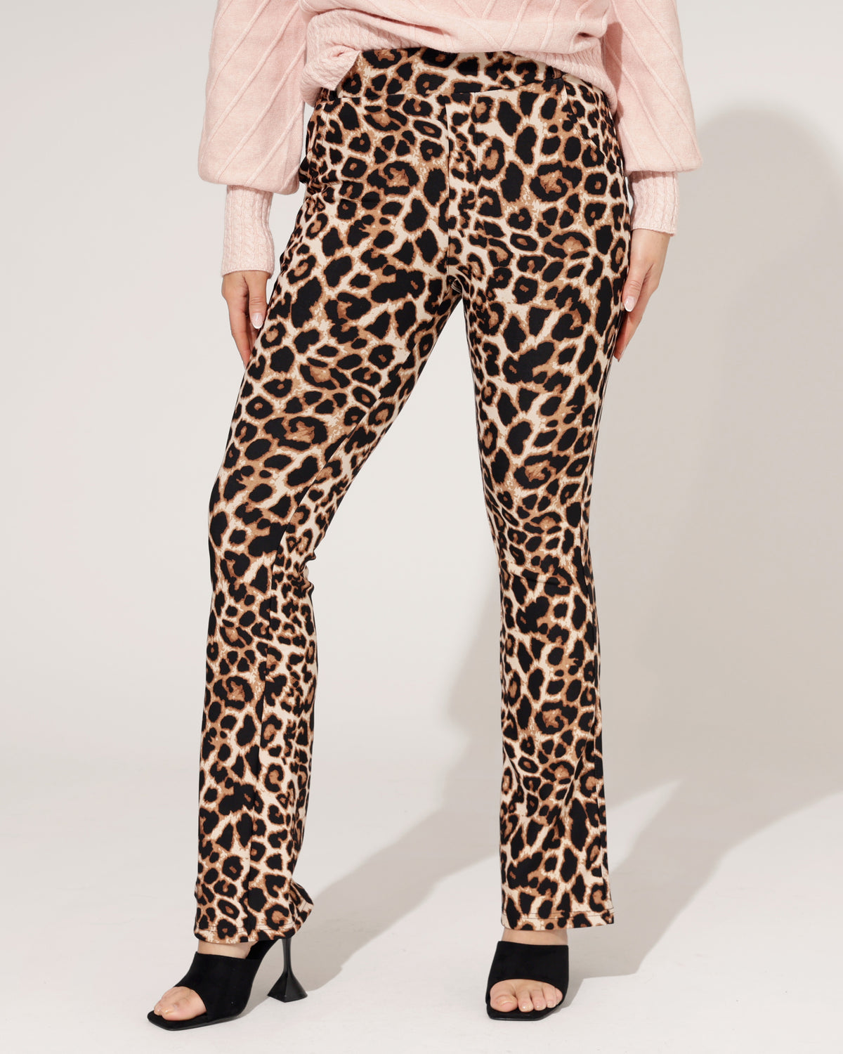 Flared broek Nora Panter in bruin