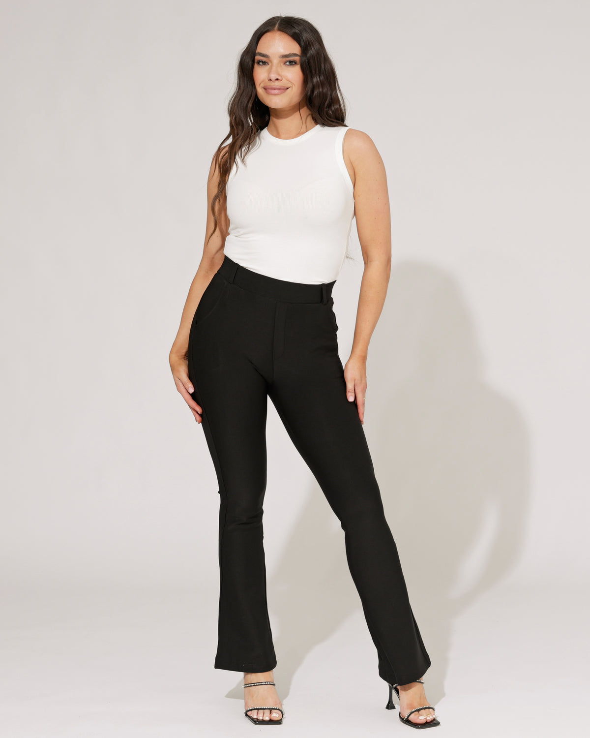 Flared broek Nora in zwart