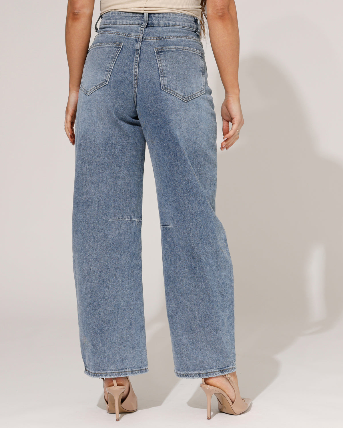 Folyrose Barrel jeans Rosin in blauw, extra aanzicht 2