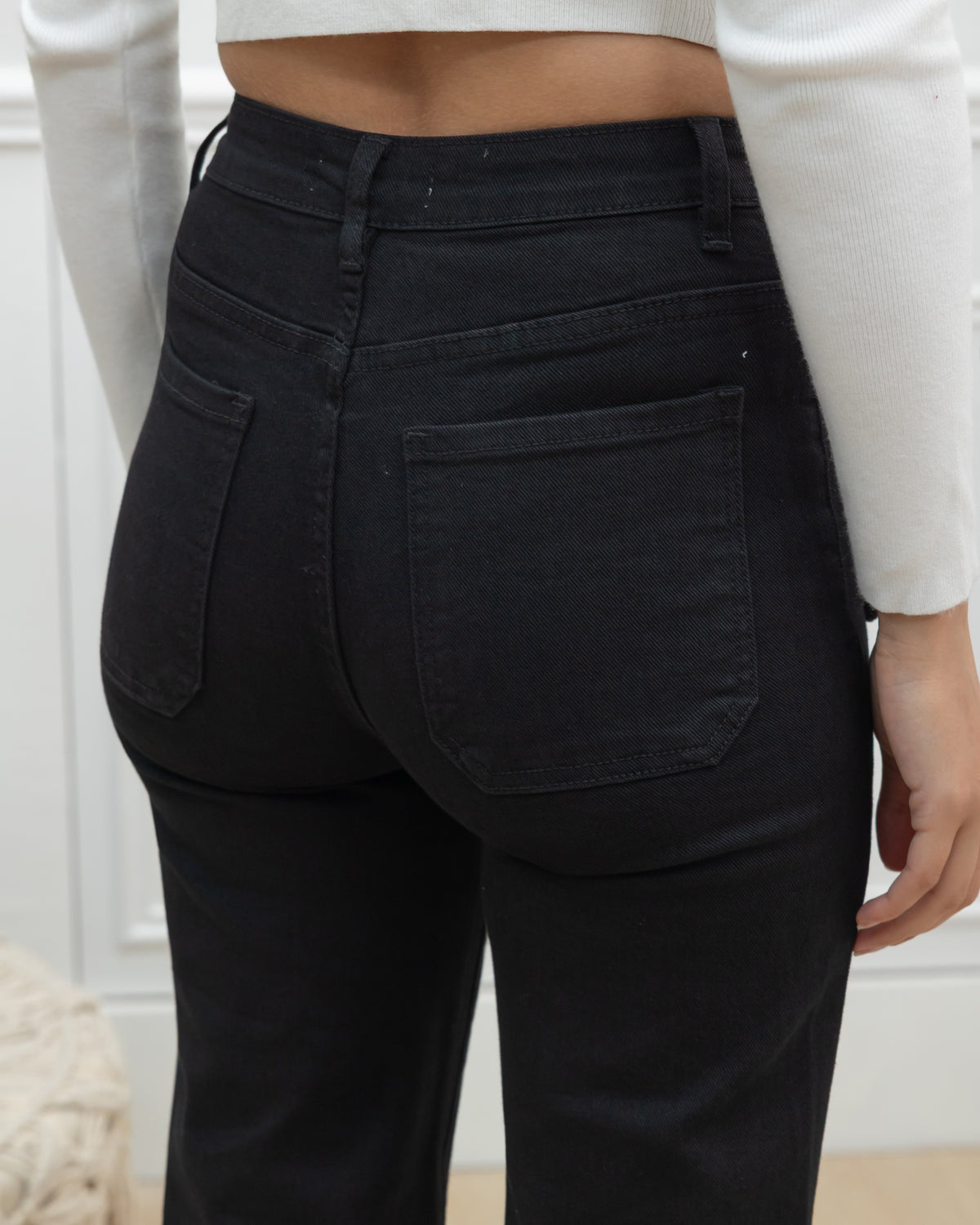 Folyrose Wide leg jeans Elles-A in zwart, extra aanzicht 4